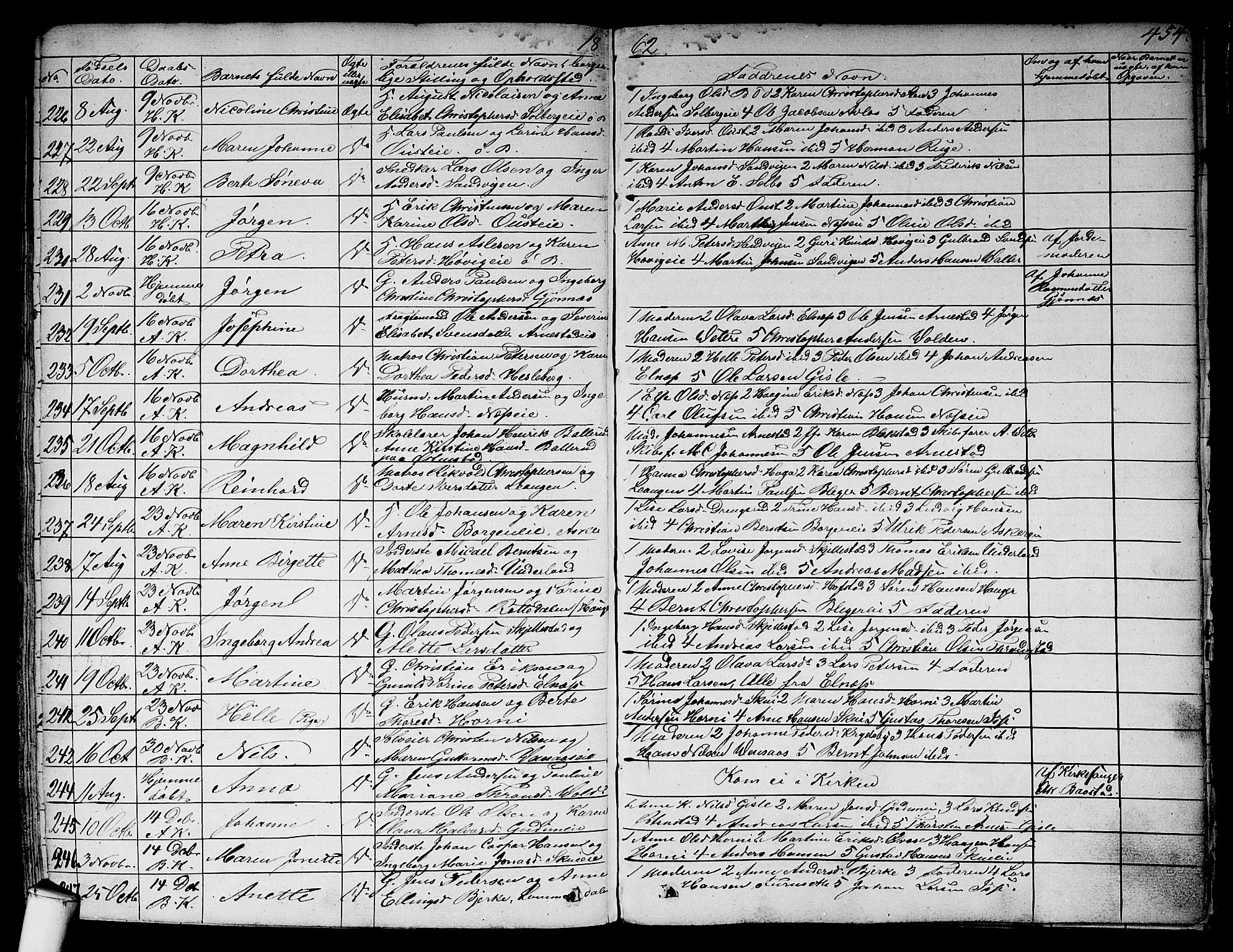 Asker prestekontor Kirkebøker, AV/SAO-A-10256a/F/Fa/L0007: Parish register (official) no. I 7, 1825-1864, p. 454