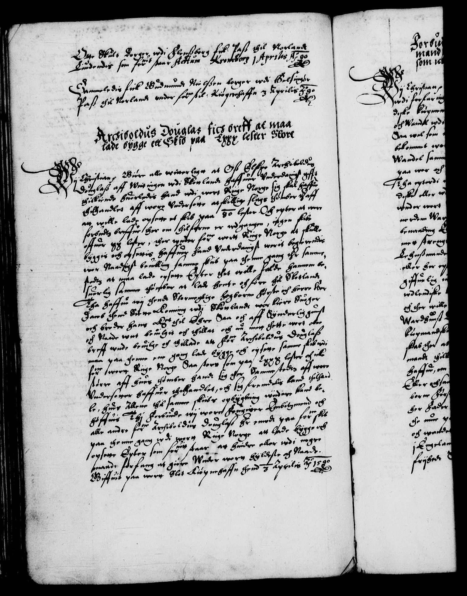 Danske Kanselli 1572-1799, RA/EA-3023/F/Fc/Fca/Fcaa/L0002: Norske registre (mikrofilm), 1588-1596, p. 79b