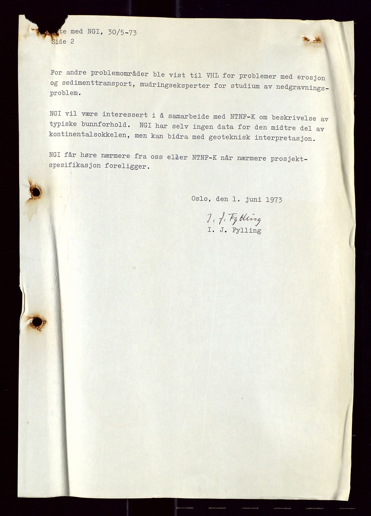 Industridepartementet, Oljekontoret, AV/SAST-A-101348/Di/L0005: DWP, 761 forskning/teknologi, 2 prot. DWP feasibility study, 1972-1975, p. 4