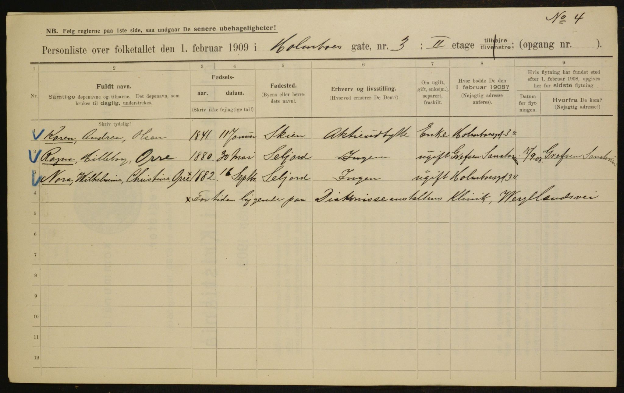 OBA, Municipal Census 1909 for Kristiania, 1909, p. 36979