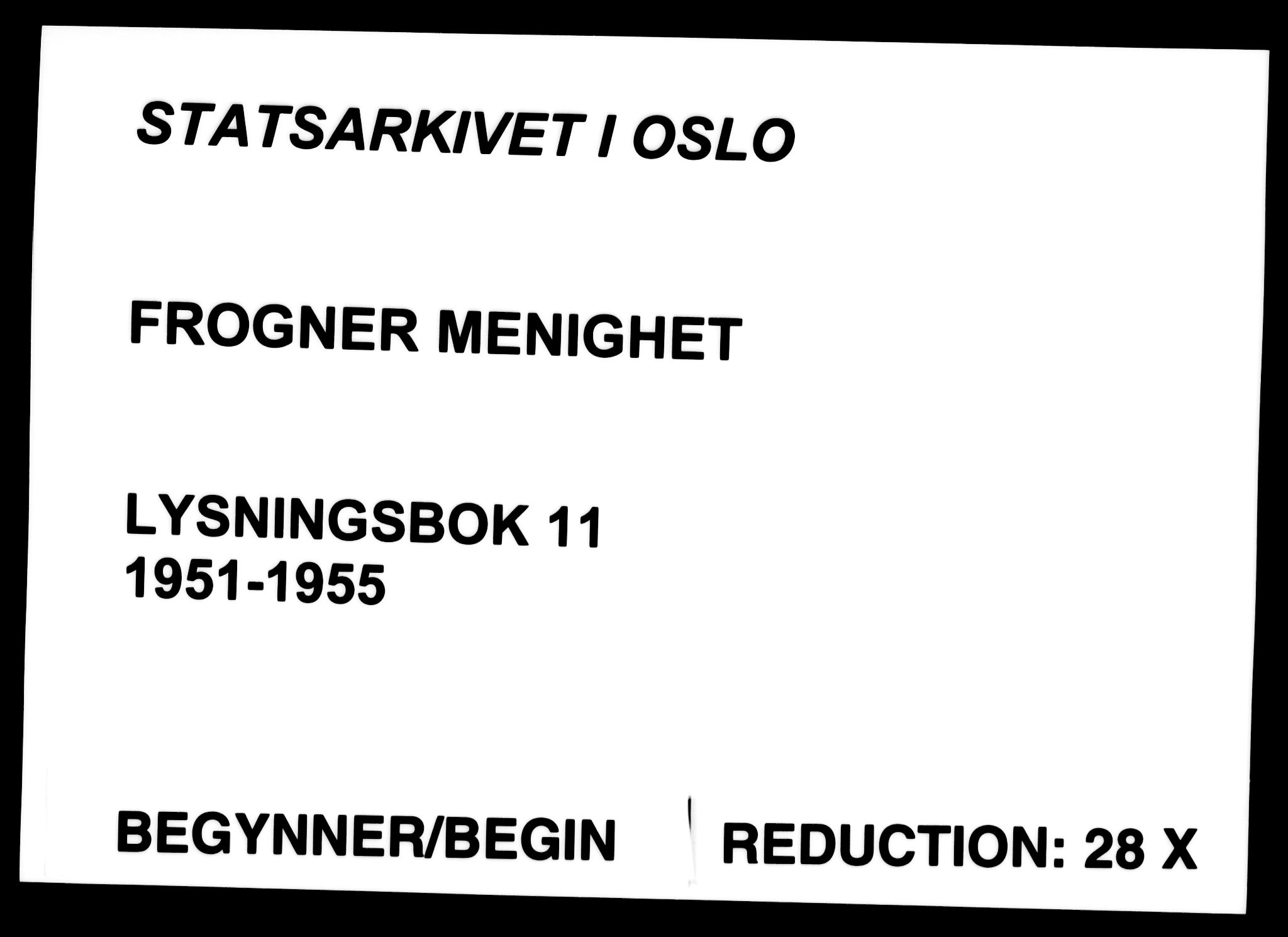 Frogner prestekontor Kirkebøker, SAO/A-10886/H/Ha/L0011: Banns register no. 11, 1951-1955