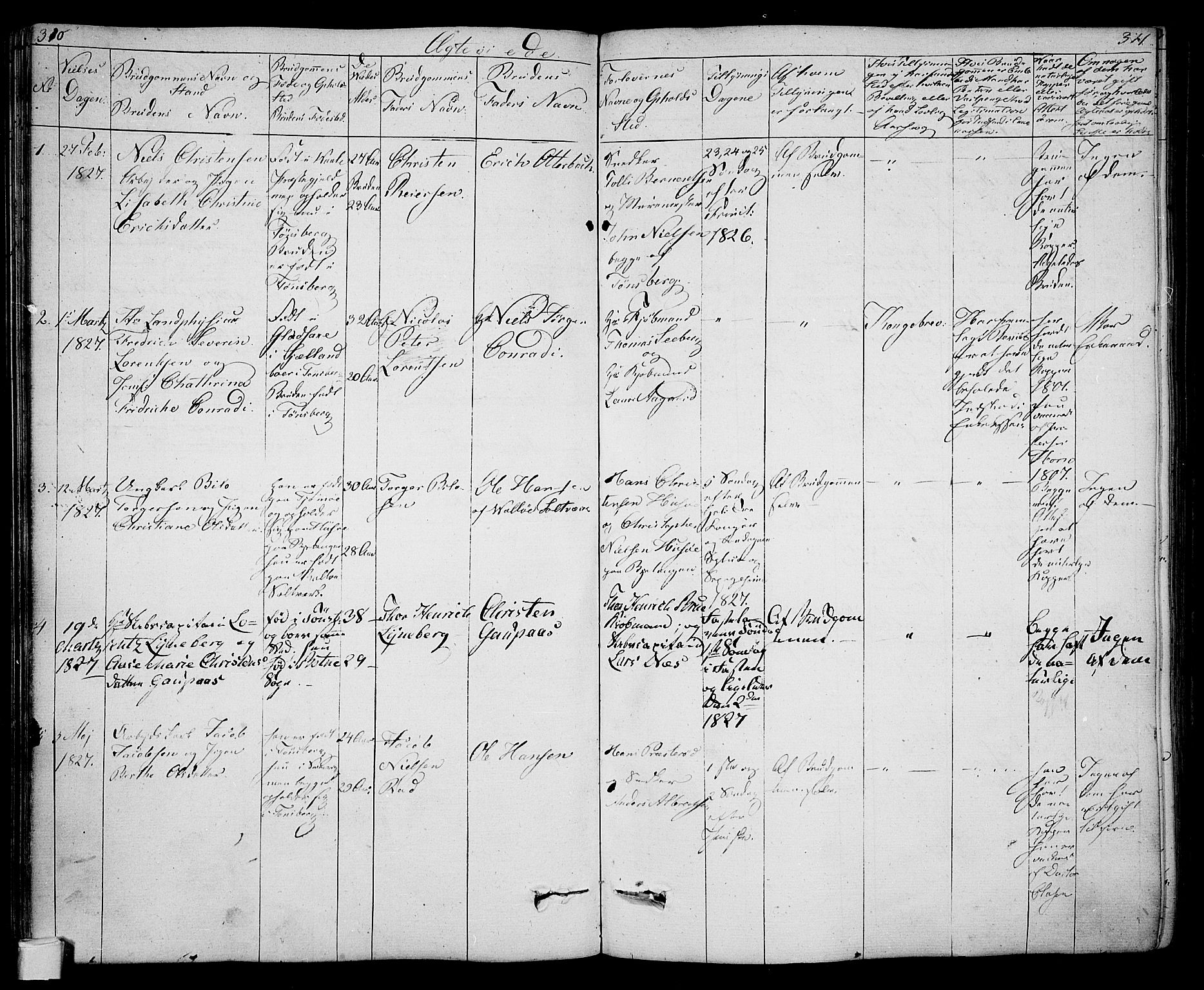 Tønsberg kirkebøker, AV/SAKO-A-330/F/Fa/L0005: Parish register (official) no. I 5, 1827-1836, p. 310-311