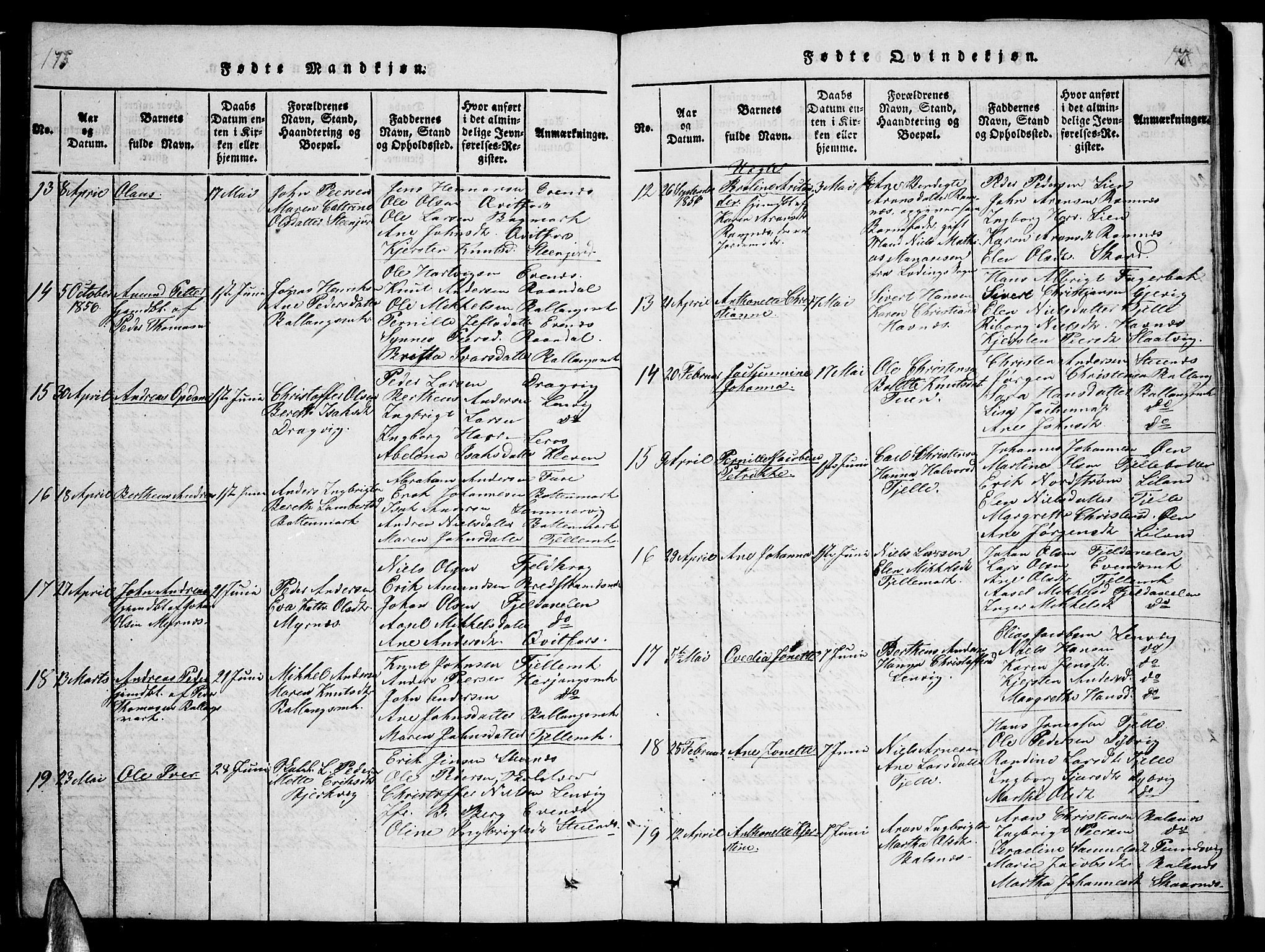 Ministerialprotokoller, klokkerbøker og fødselsregistre - Nordland, SAT/A-1459/863/L0911: Parish register (copy) no. 863C01, 1821-1858, p. 175-176