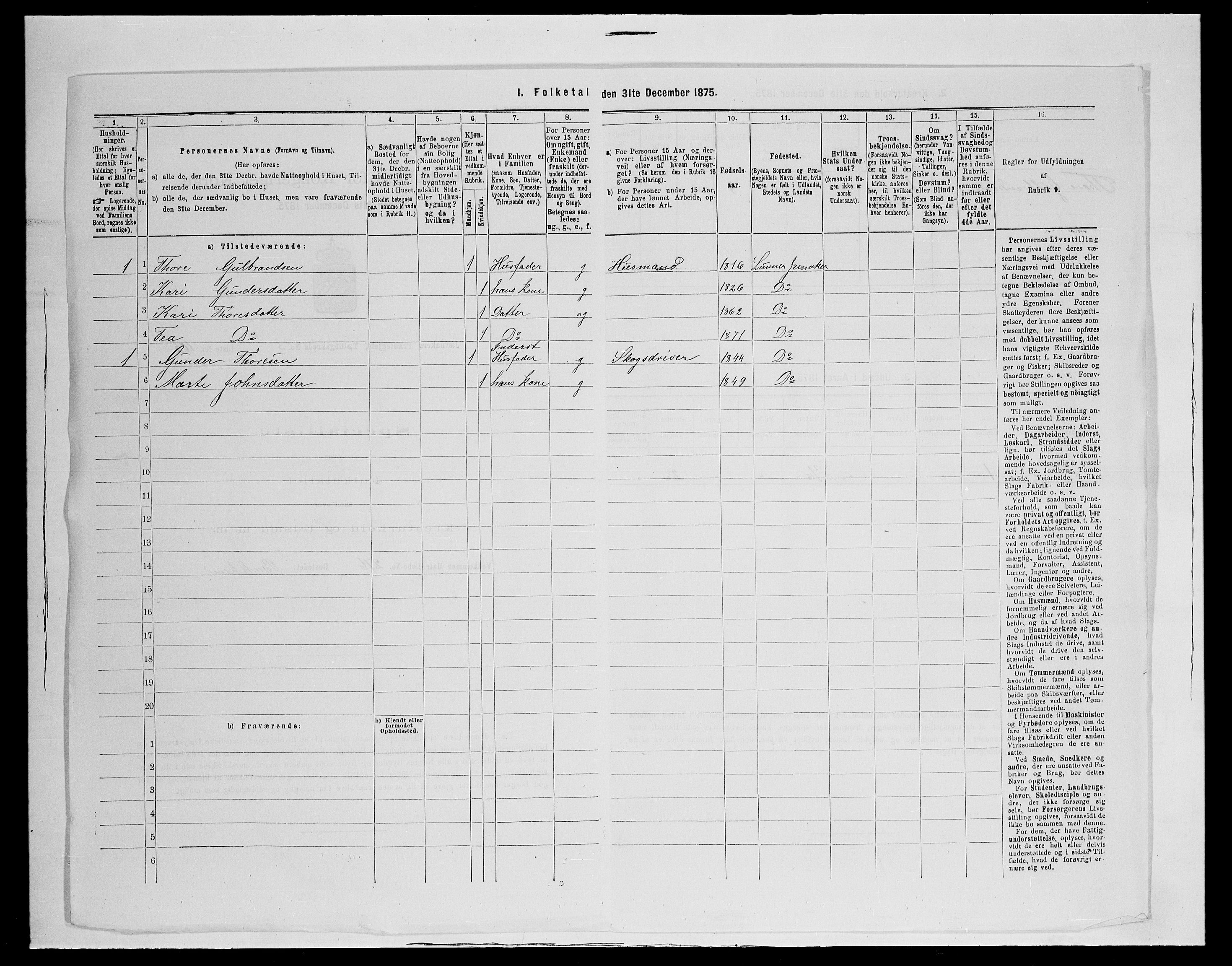 SAH, 1875 census for 0532P Jevnaker, 1875, p. 1017