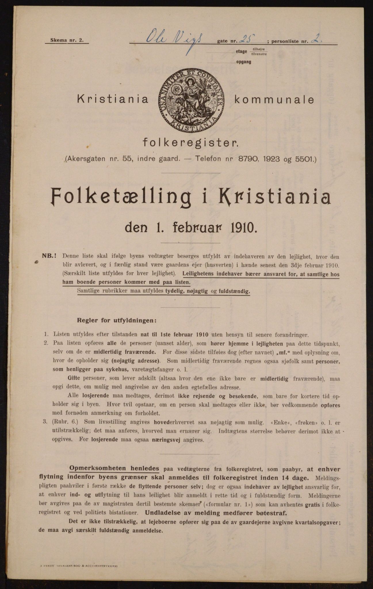 OBA, Municipal Census 1910 for Kristiania, 1910, p. 72932