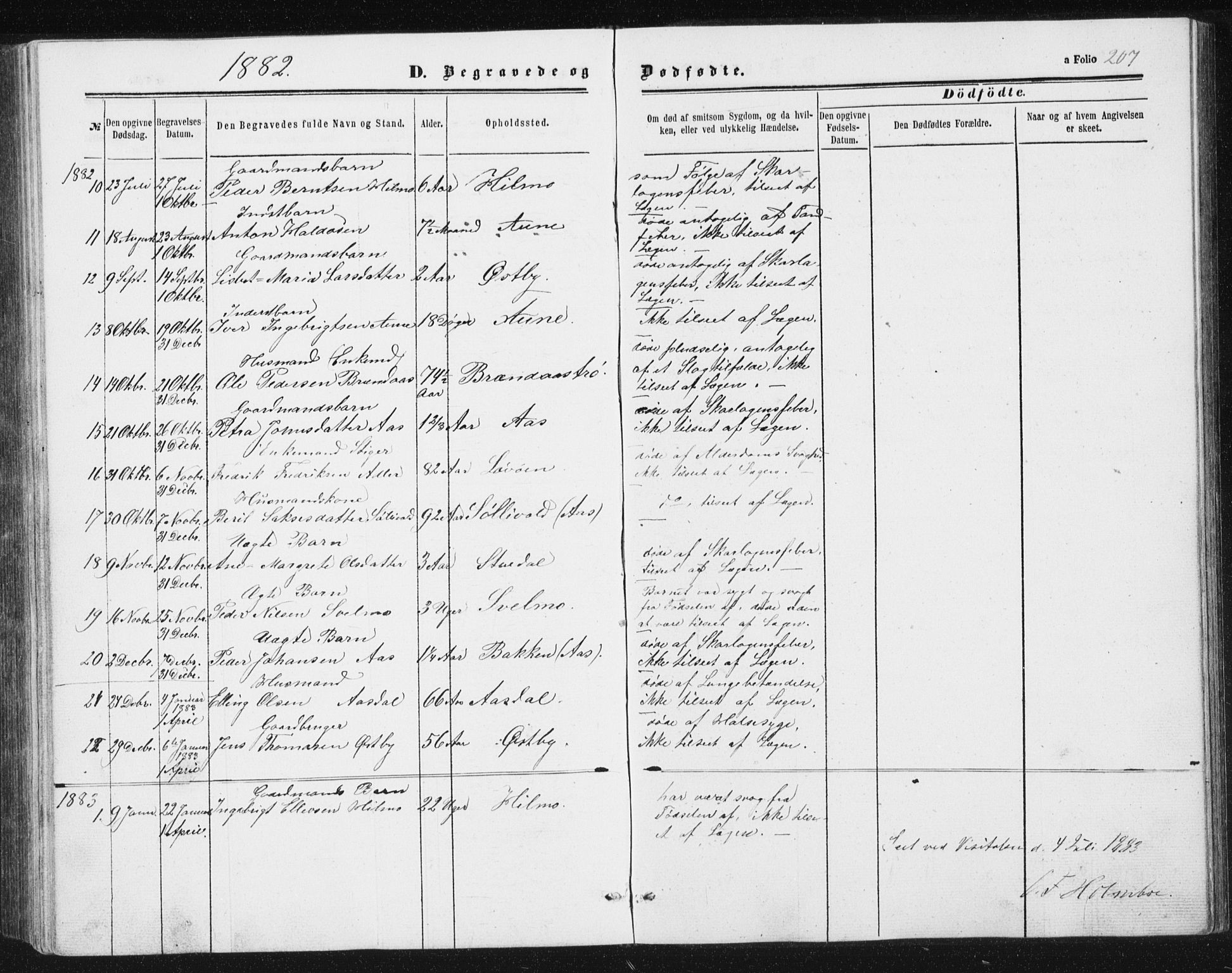 Ministerialprotokoller, klokkerbøker og fødselsregistre - Sør-Trøndelag, SAT/A-1456/698/L1166: Parish register (copy) no. 698C03, 1861-1887, p. 207