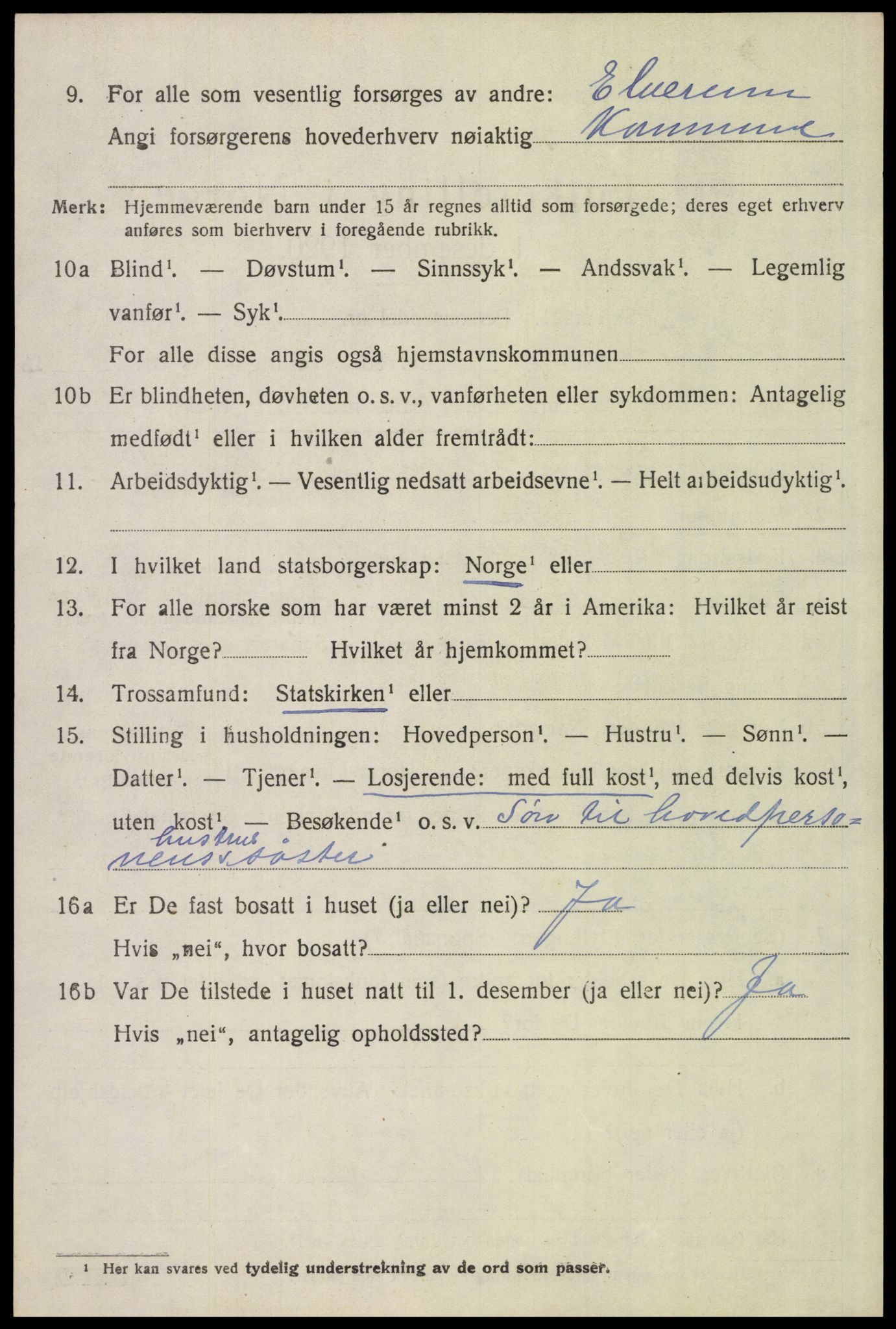 SAH, 1920 census for Elverum, 1920, p. 4035