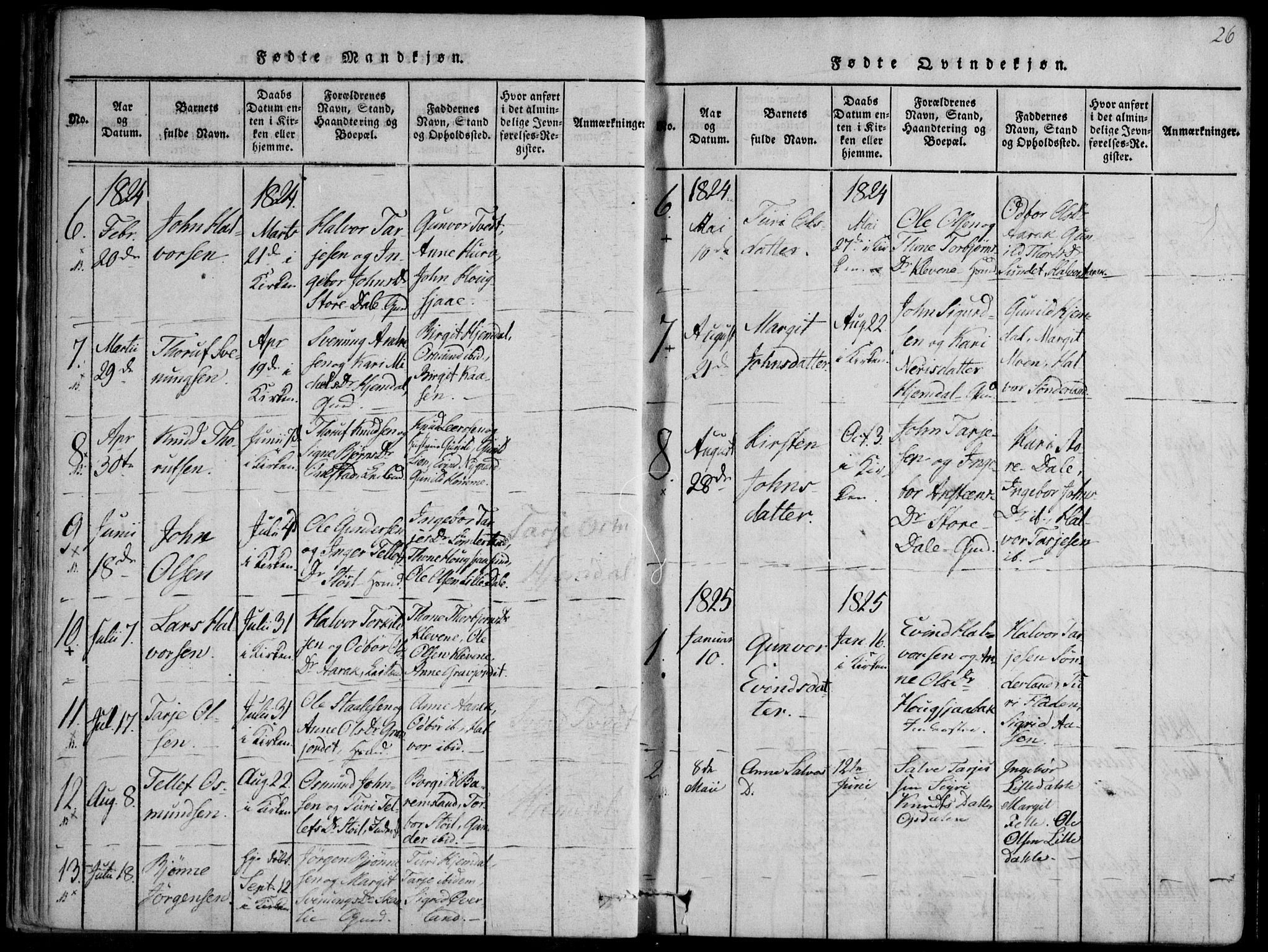 Nissedal kirkebøker, SAKO/A-288/F/Fb/L0001: Parish register (official) no. II 1, 1814-1845, p. 26