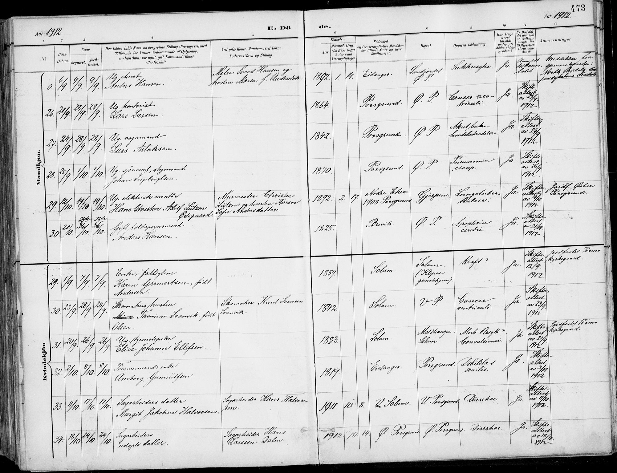 Porsgrunn kirkebøker , AV/SAKO-A-104/F/Fa/L0011: Parish register (official) no. 11, 1895-1919, p. 473