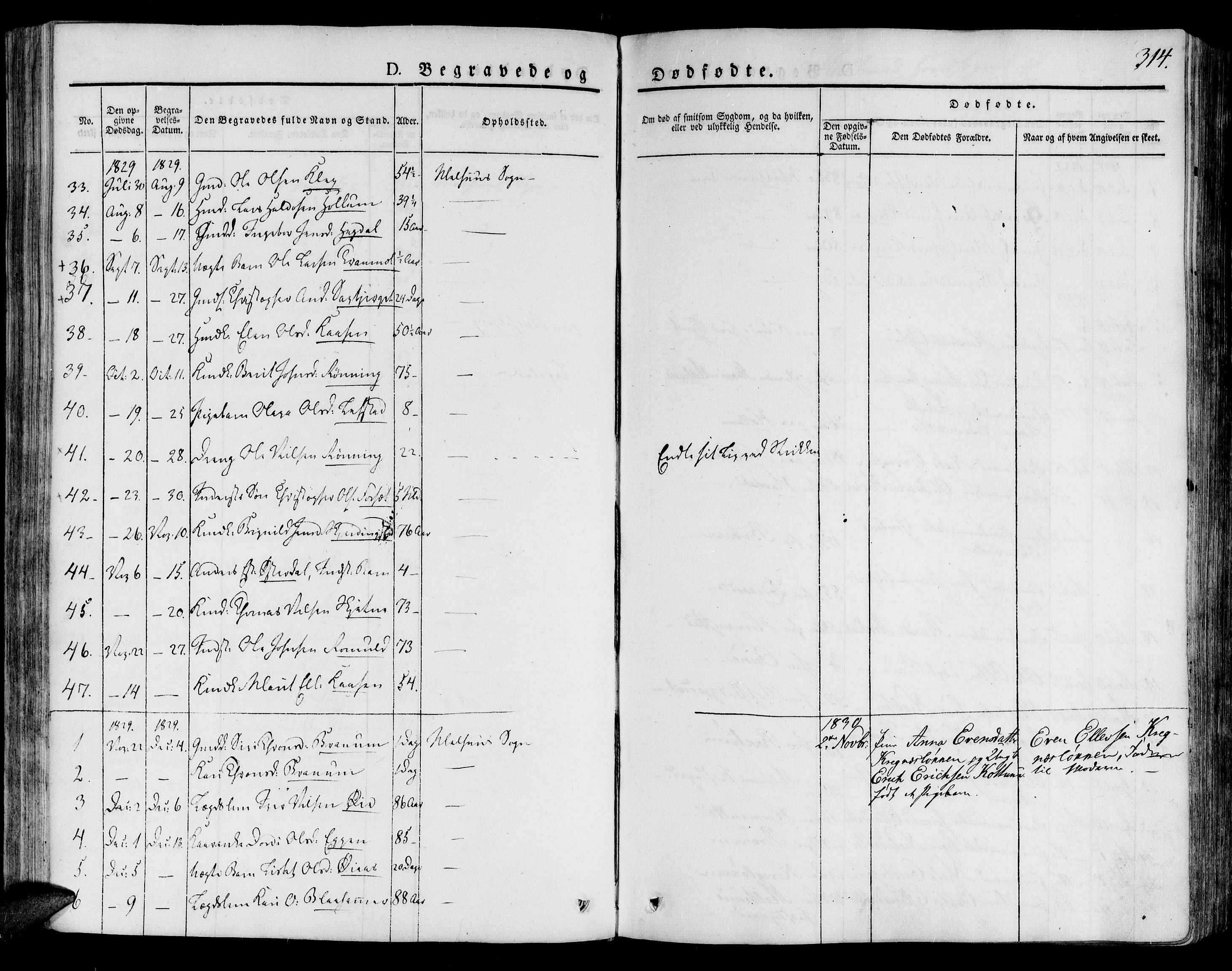 Ministerialprotokoller, klokkerbøker og fødselsregistre - Sør-Trøndelag, SAT/A-1456/691/L1070: Parish register (official) no. 691A05 /1, 1826-1841, p. 314