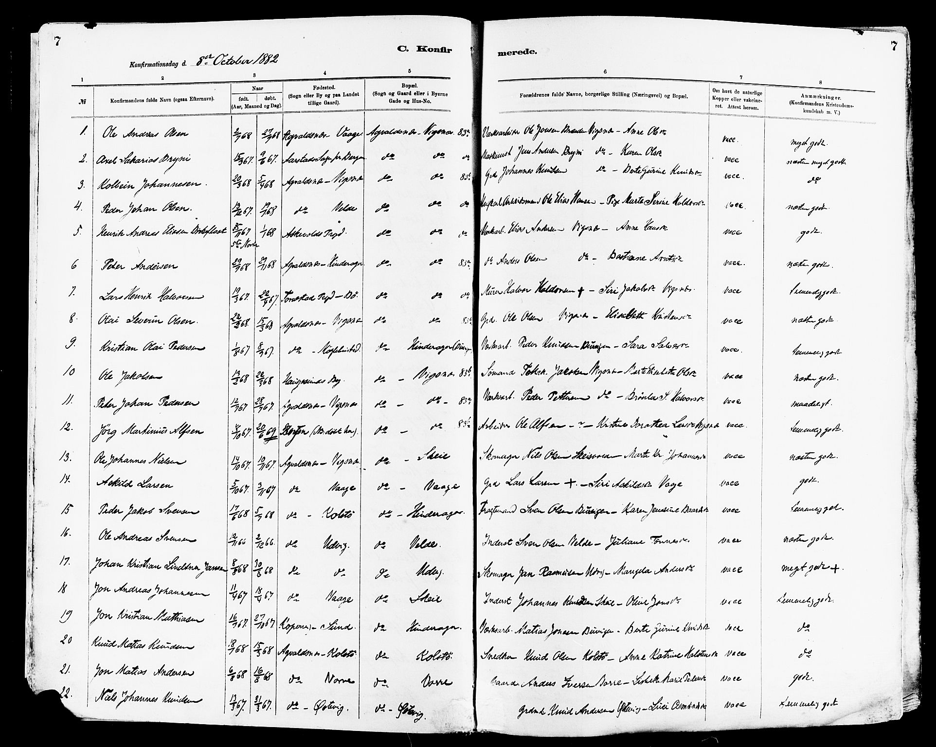 Avaldsnes sokneprestkontor, AV/SAST-A -101851/H/Ha/Haa/L0015: Parish register (official) no. A 15, 1880-1906, p. 7