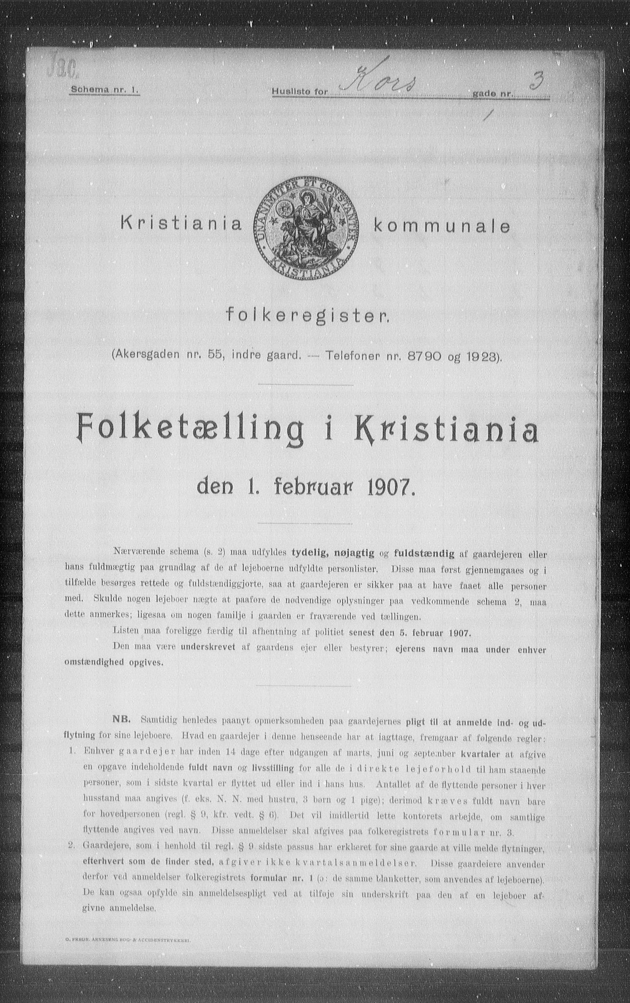 OBA, Municipal Census 1907 for Kristiania, 1907, p. 27234