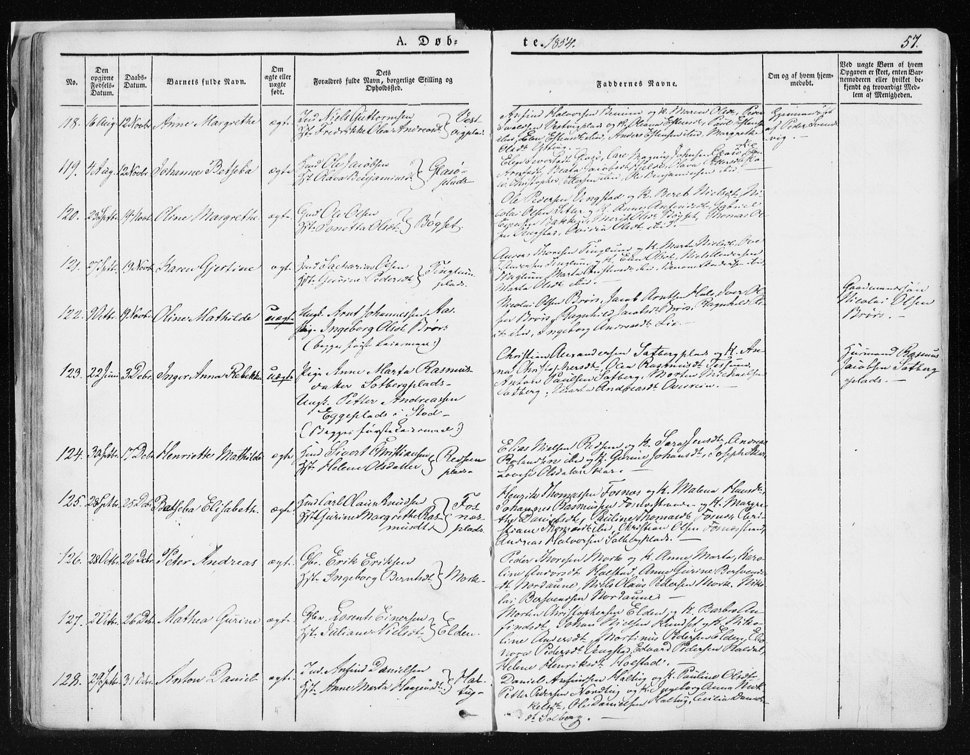 Ministerialprotokoller, klokkerbøker og fødselsregistre - Nord-Trøndelag, SAT/A-1458/741/L0393: Parish register (official) no. 741A07, 1849-1863, p. 57