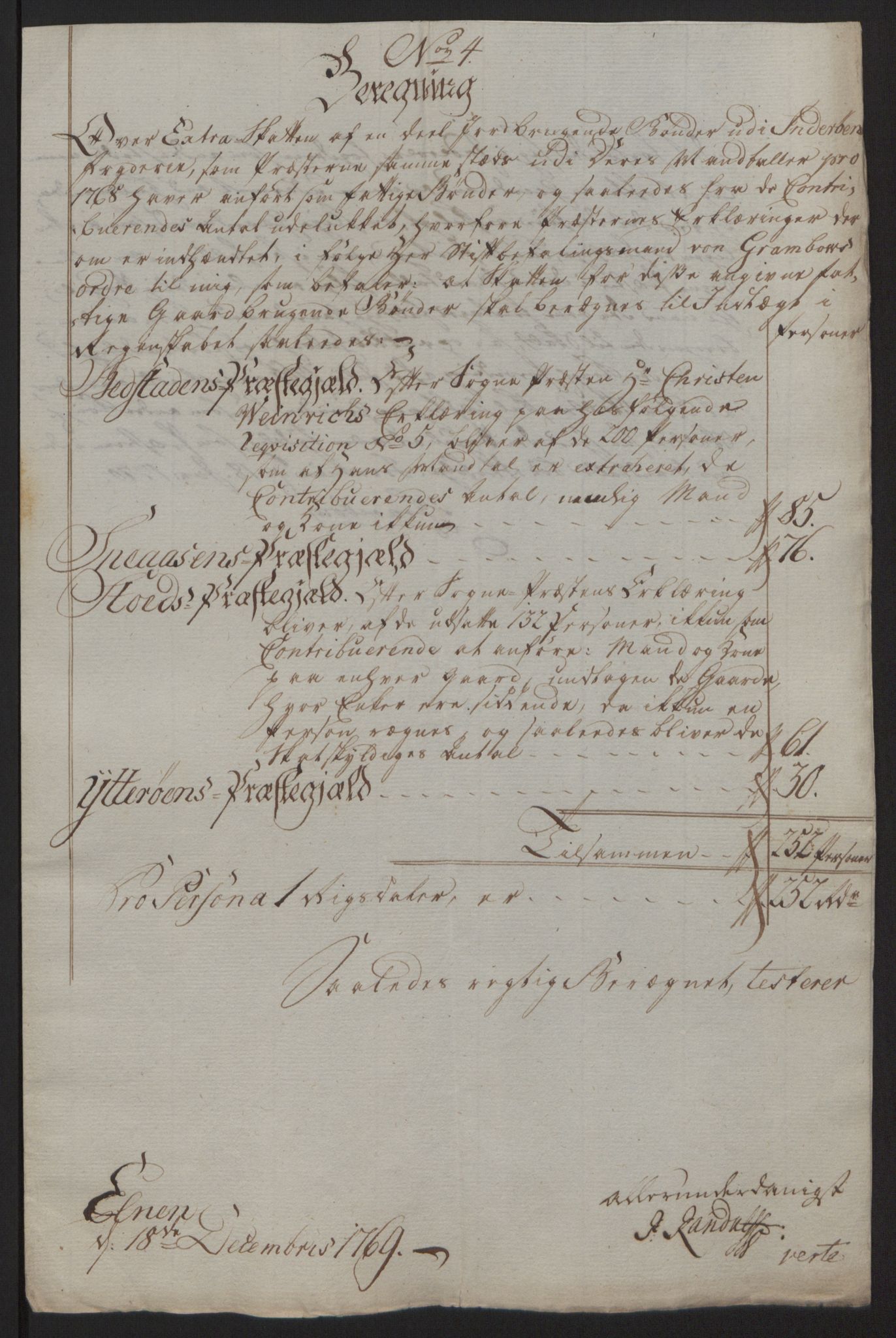 Rentekammeret inntil 1814, Reviderte regnskaper, Fogderegnskap, RA/EA-4092/R63/L4420: Ekstraskatten Inderøy, 1762-1772, p. 258
