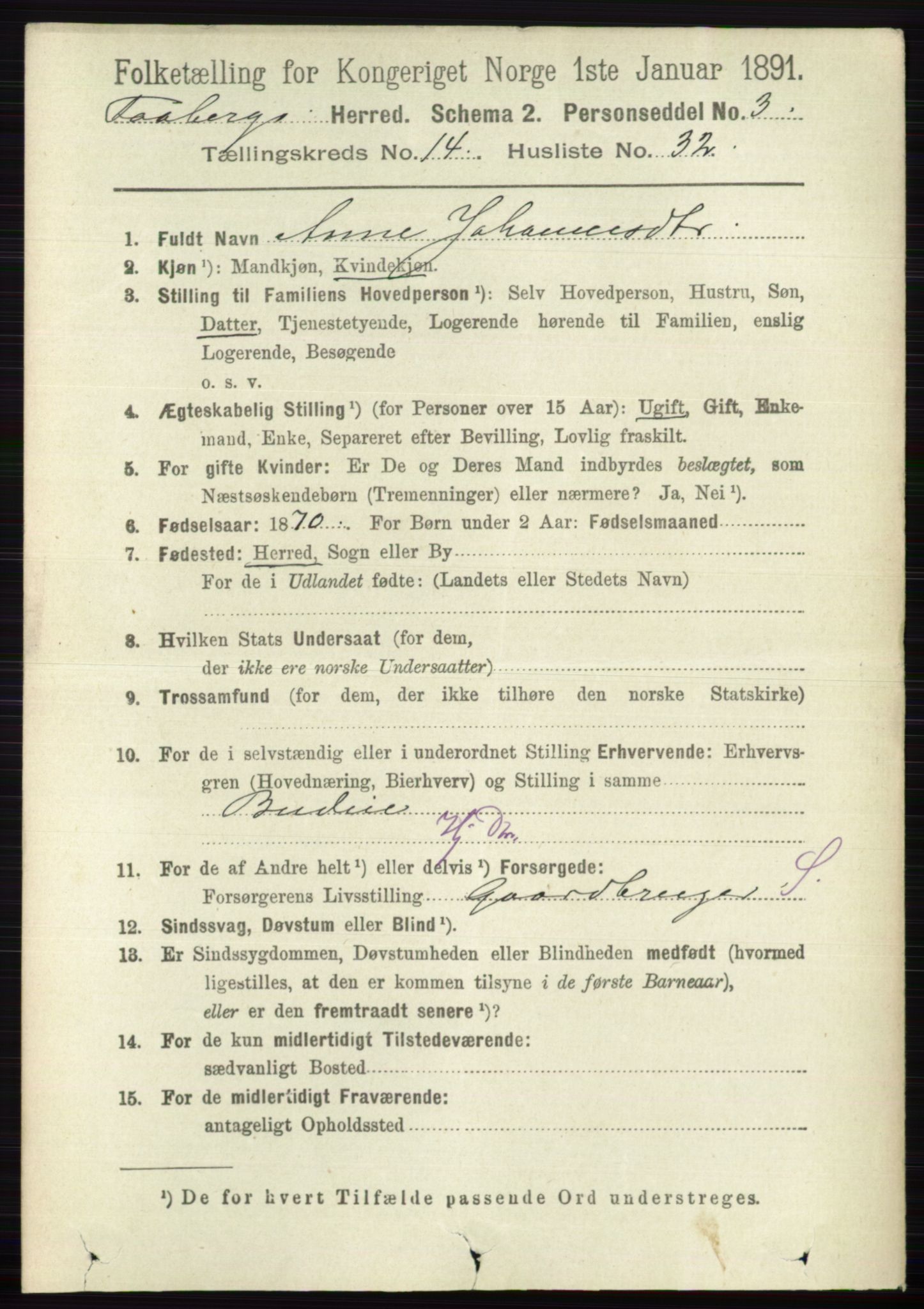 RA, 1891 census for 0524 Fåberg, 1891, p. 5823