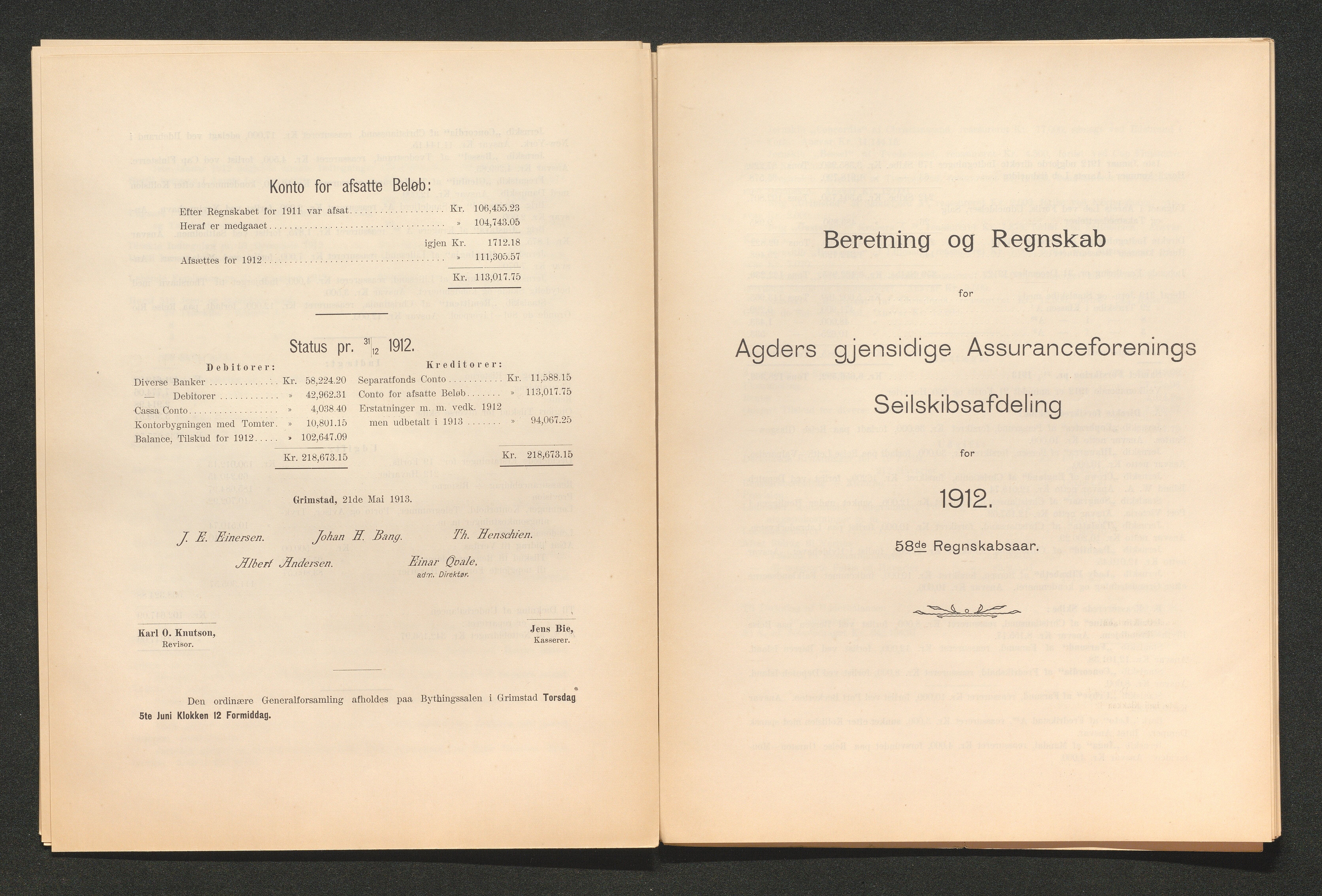 Agders Gjensidige Assuranceforening, AAKS/PA-1718/05/L0003: Regnskap, seilavdeling, pakkesak, 1890-1912