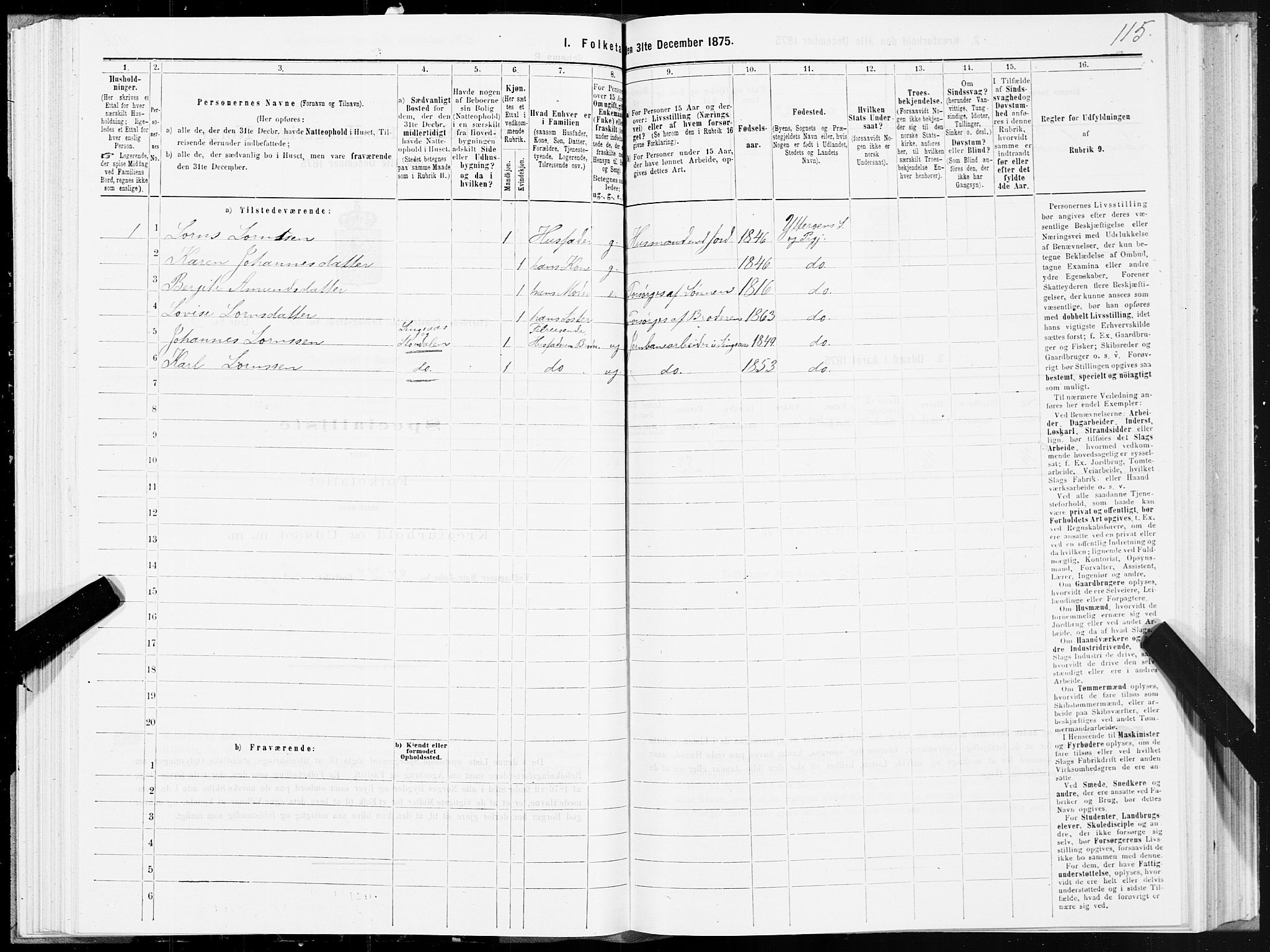 SAT, 1875 census for 1722P Ytterøy, 1875, p. 2115