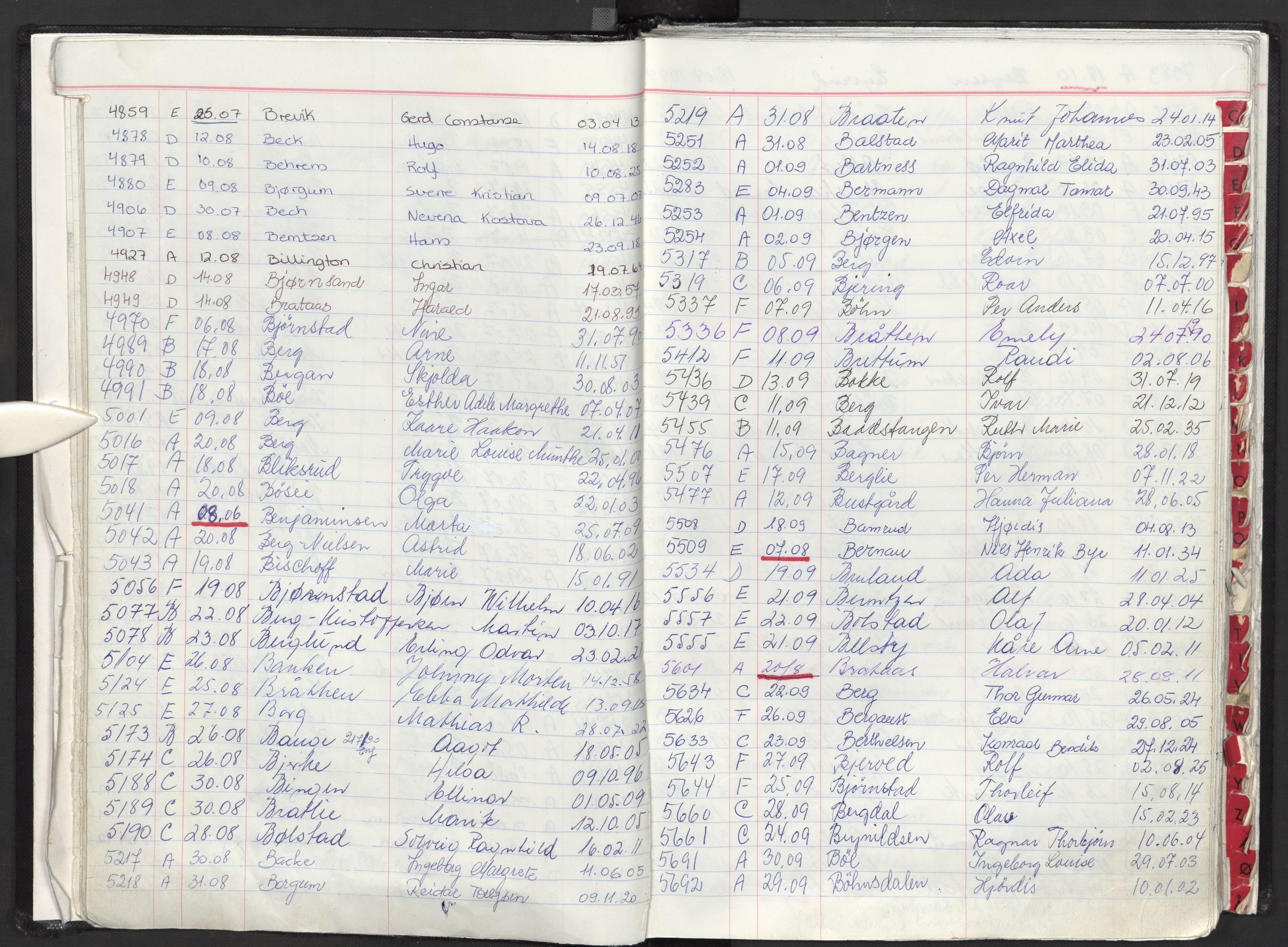 Oslo skifterett, AV/SAO-A-10383/F/Fa/Faa/L0090: Navneregister dødsfallssaker, 1990