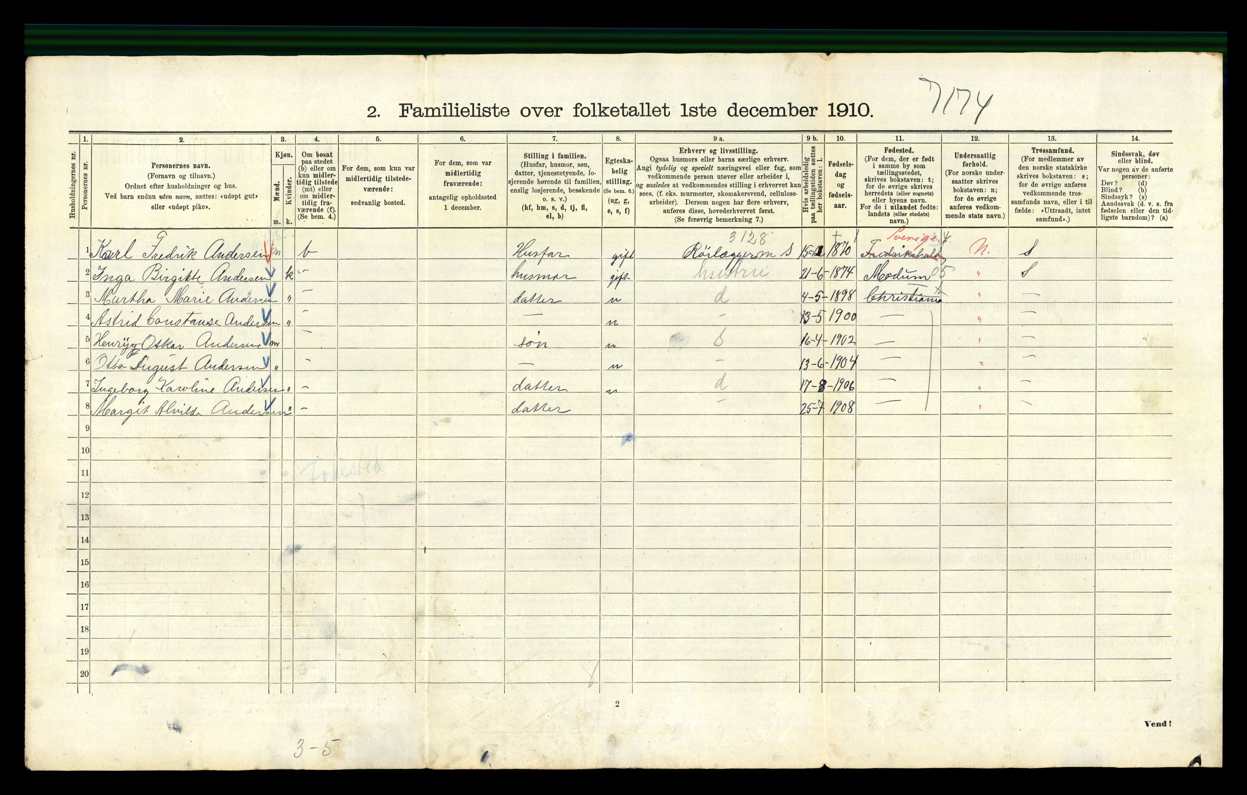 RA, 1910 census for Kristiania, 1910, p. 3838