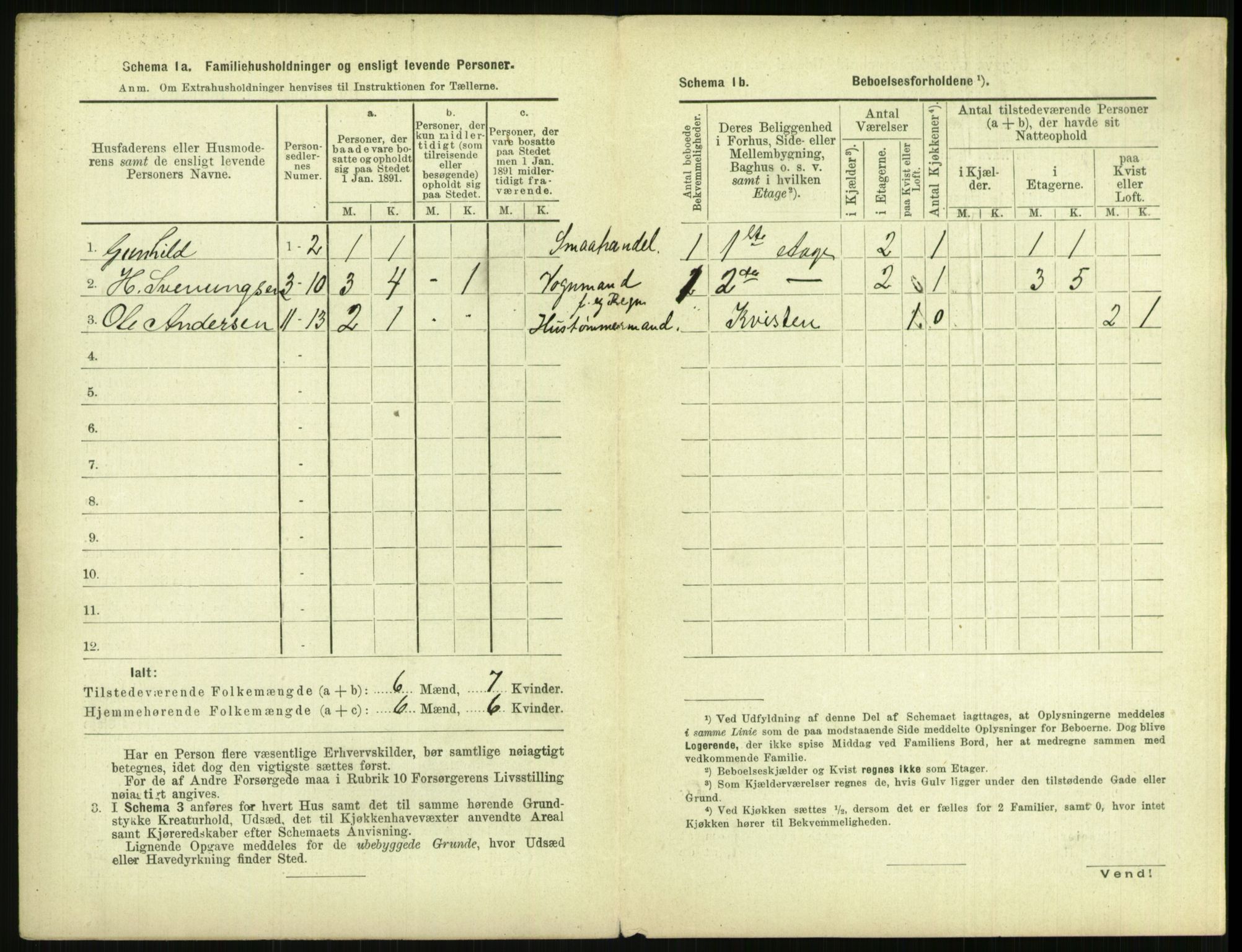 RA, 1891 census for 0806 Skien, 1891, p. 1039