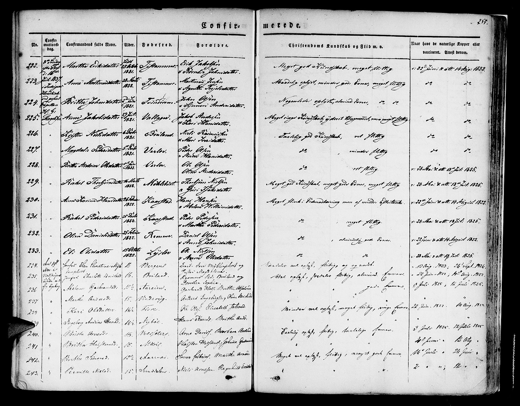 Innvik sokneprestembete, AV/SAB-A-80501: Parish register (official) no. A 4I, 1831-1846, p. 255