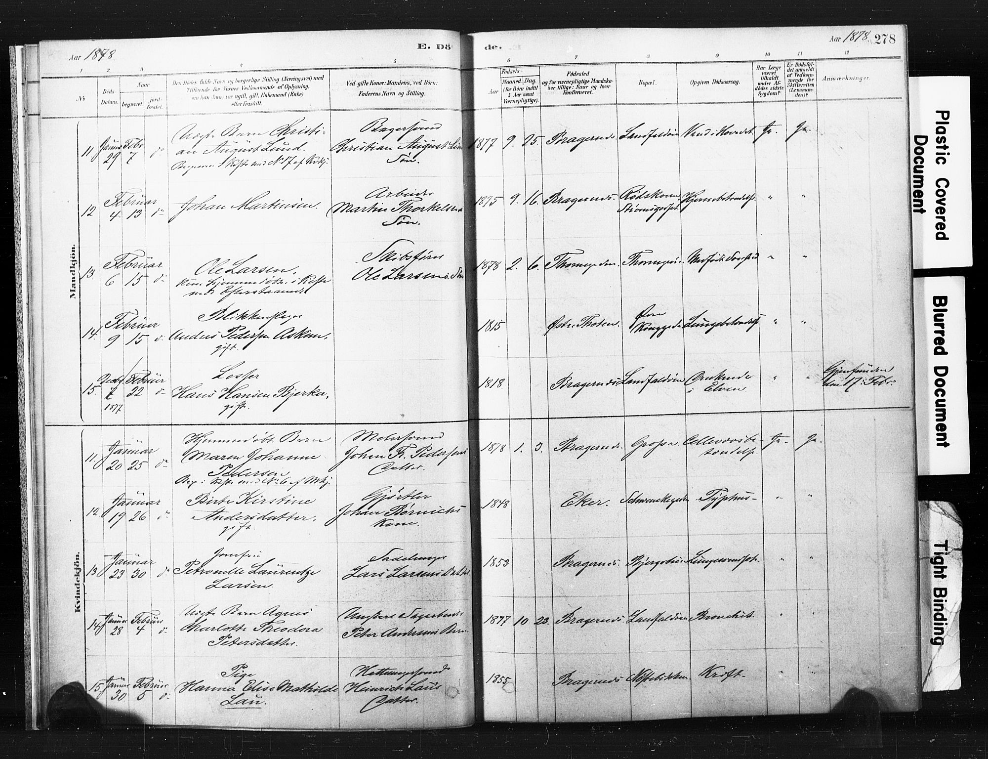 Bragernes kirkebøker, AV/SAKO-A-6/F/Fb/L0006b: Parish register (official) no. II 6B, 1878-1885, p. 278