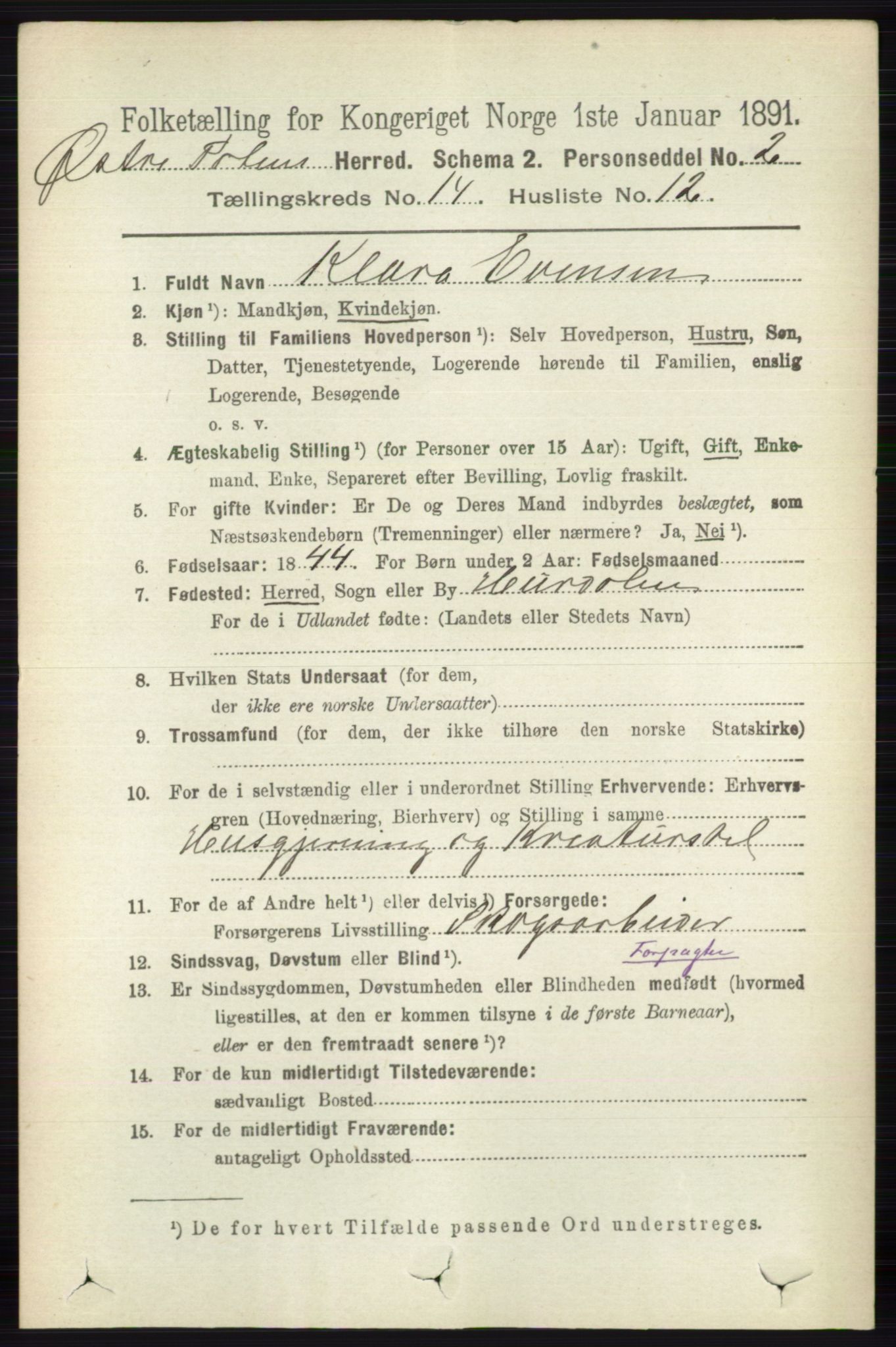 RA, 1891 census for 0528 Østre Toten, 1891, p. 9118