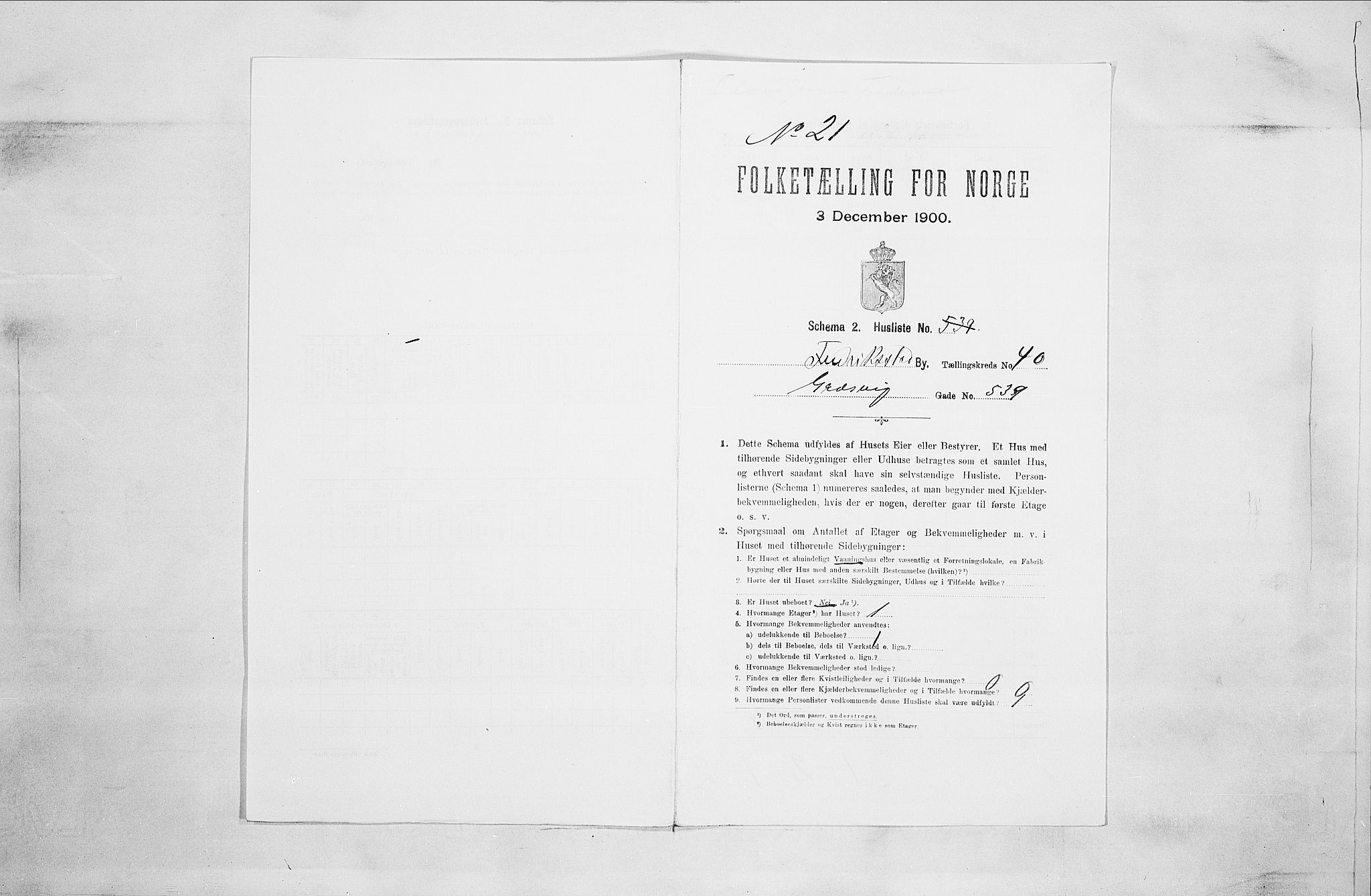 SAO, 1900 census for Fredrikstad, 1900