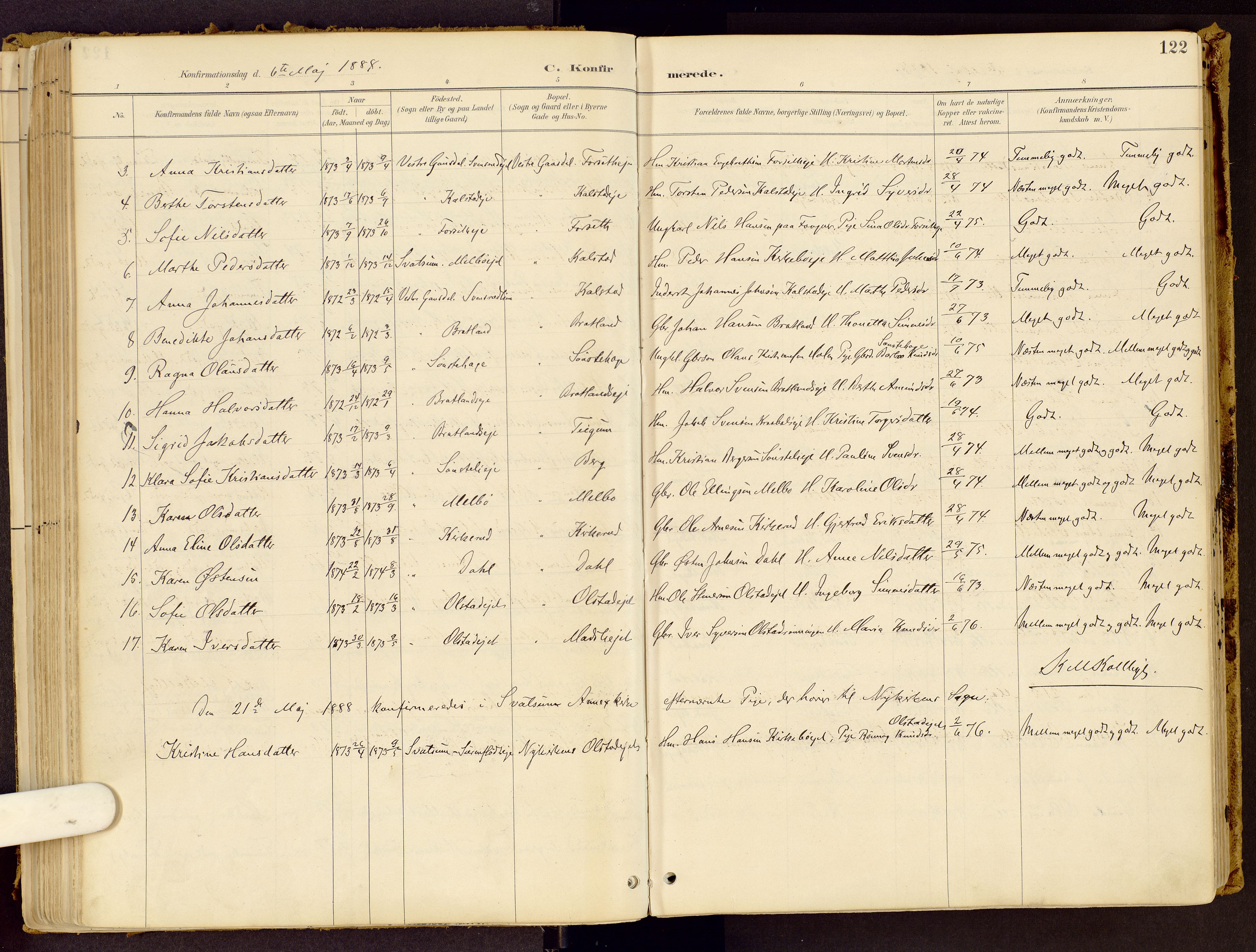 Vestre Gausdal prestekontor, SAH/PREST-094/H/Ha/Haa/L0001: Parish register (official) no. 1, 1887-1914, p. 122