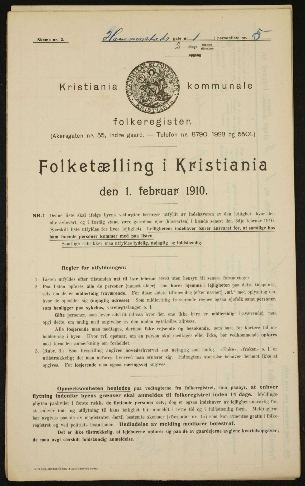 OBA, Municipal Census 1910 for Kristiania, 1910, p. 32375