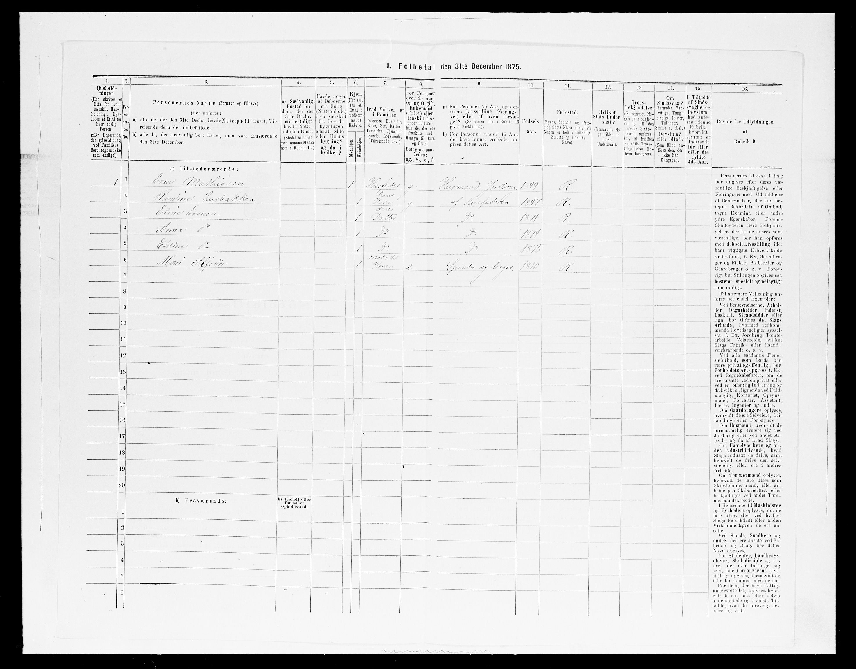 SAH, 1875 census for 0412P Ringsaker, 1875, p. 1152