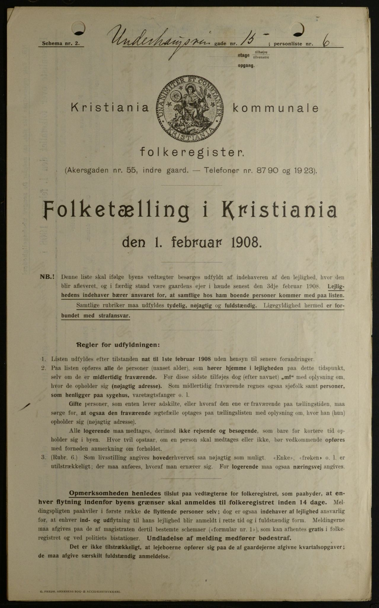 OBA, Municipal Census 1908 for Kristiania, 1908, p. 107635