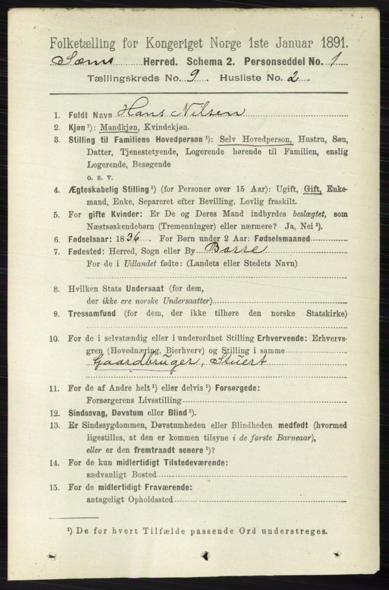 RA, 1891 census for 0721 Sem, 1891, p. 4253