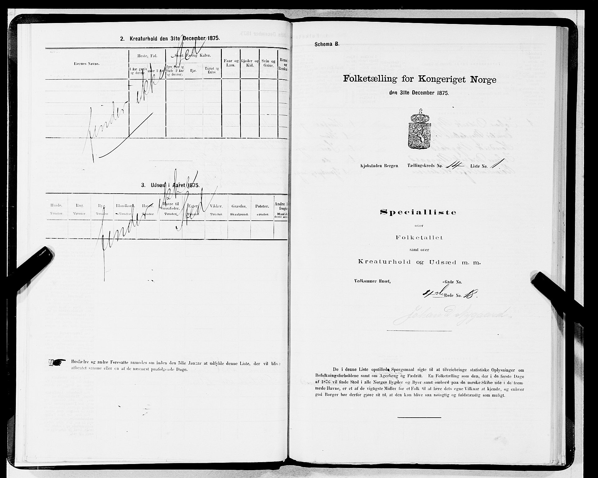 SAB, 1875 census for 1301 Bergen, 1875, p. 688