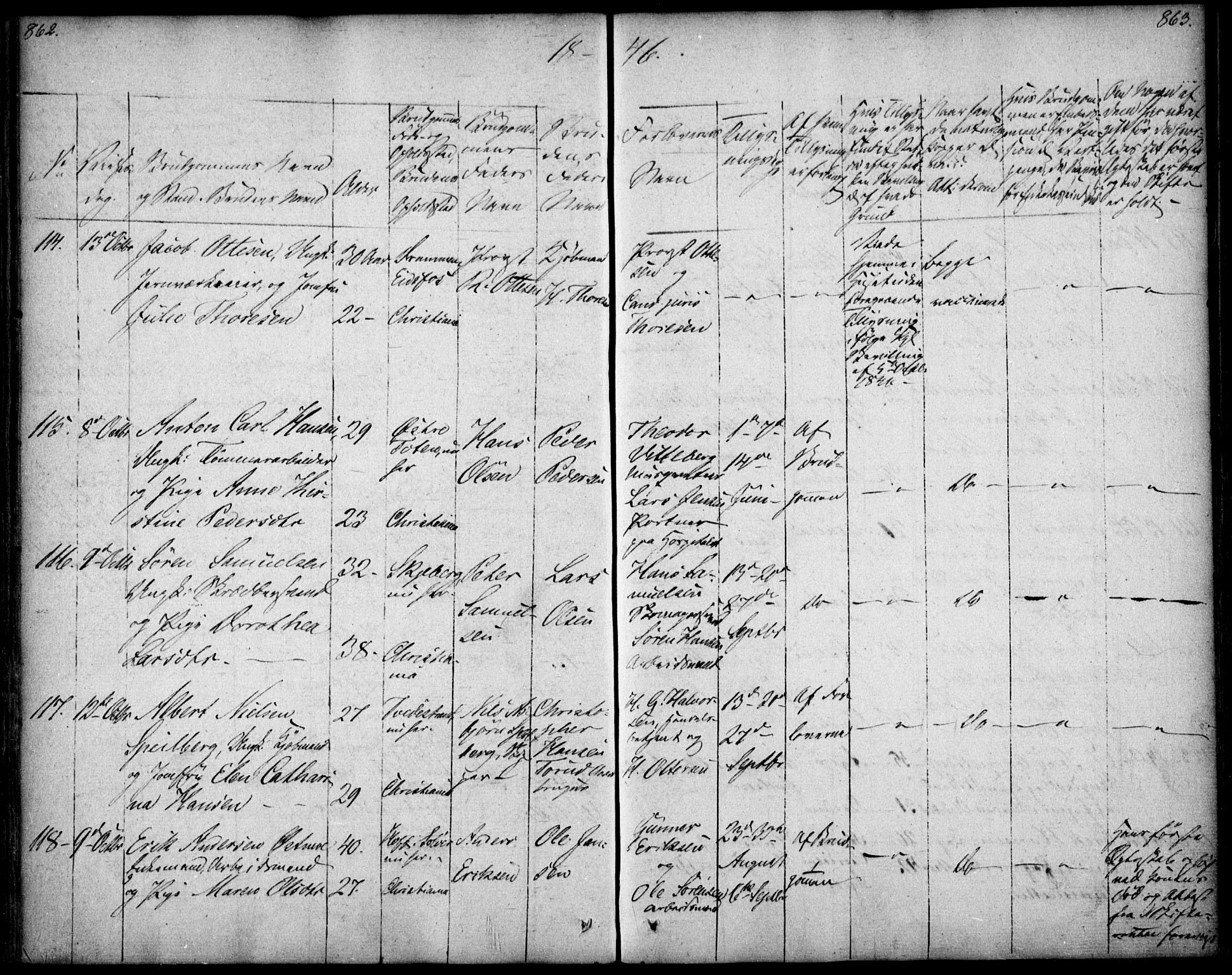 Oslo domkirke Kirkebøker, SAO/A-10752/F/Fa/L0019: Parish register (official) no. 19, 1828-1847, p. 862-863