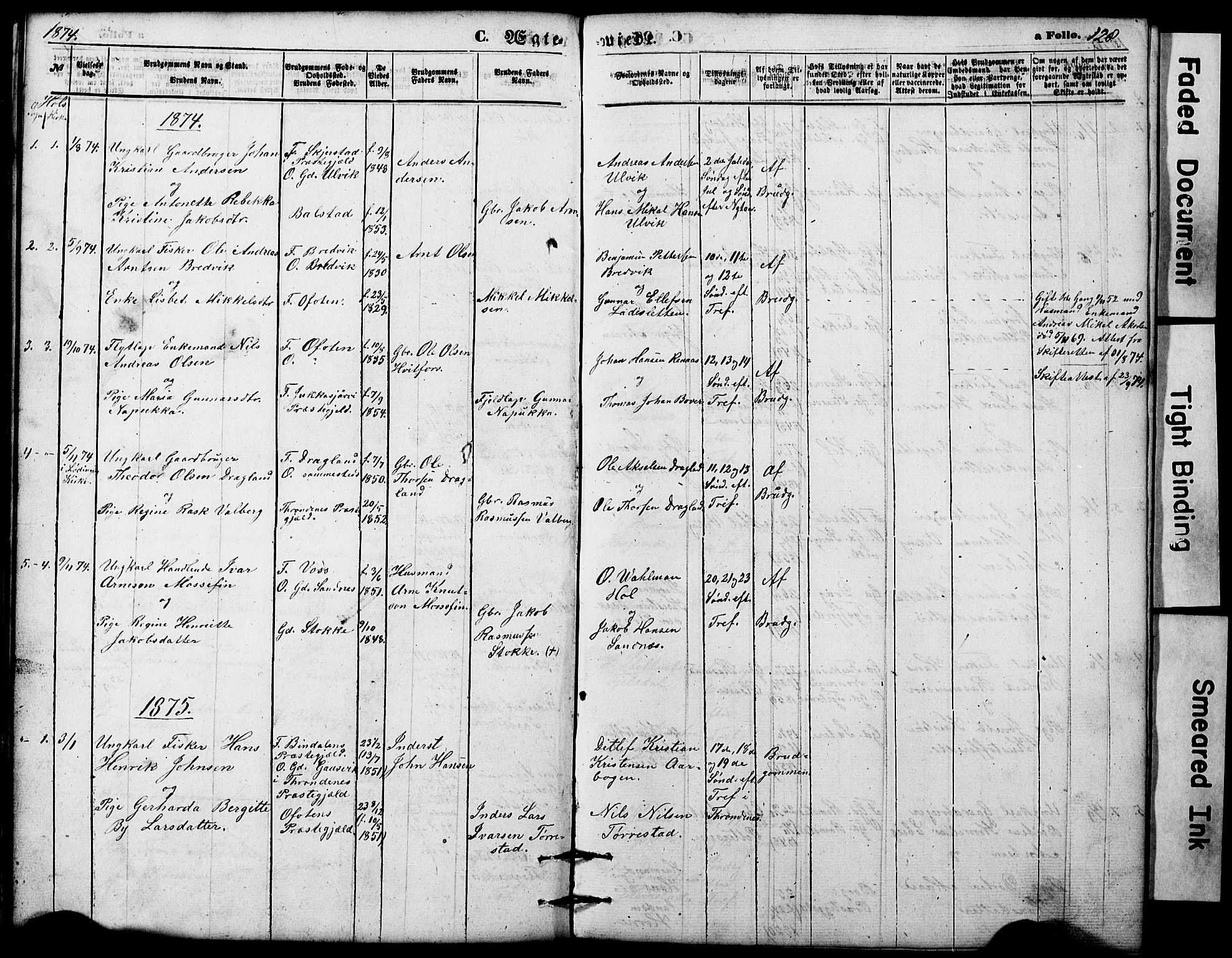 Ministerialprotokoller, klokkerbøker og fødselsregistre - Nordland, AV/SAT-A-1459/865/L0930: Parish register (copy) no. 865C02, 1866-1884, p. 128