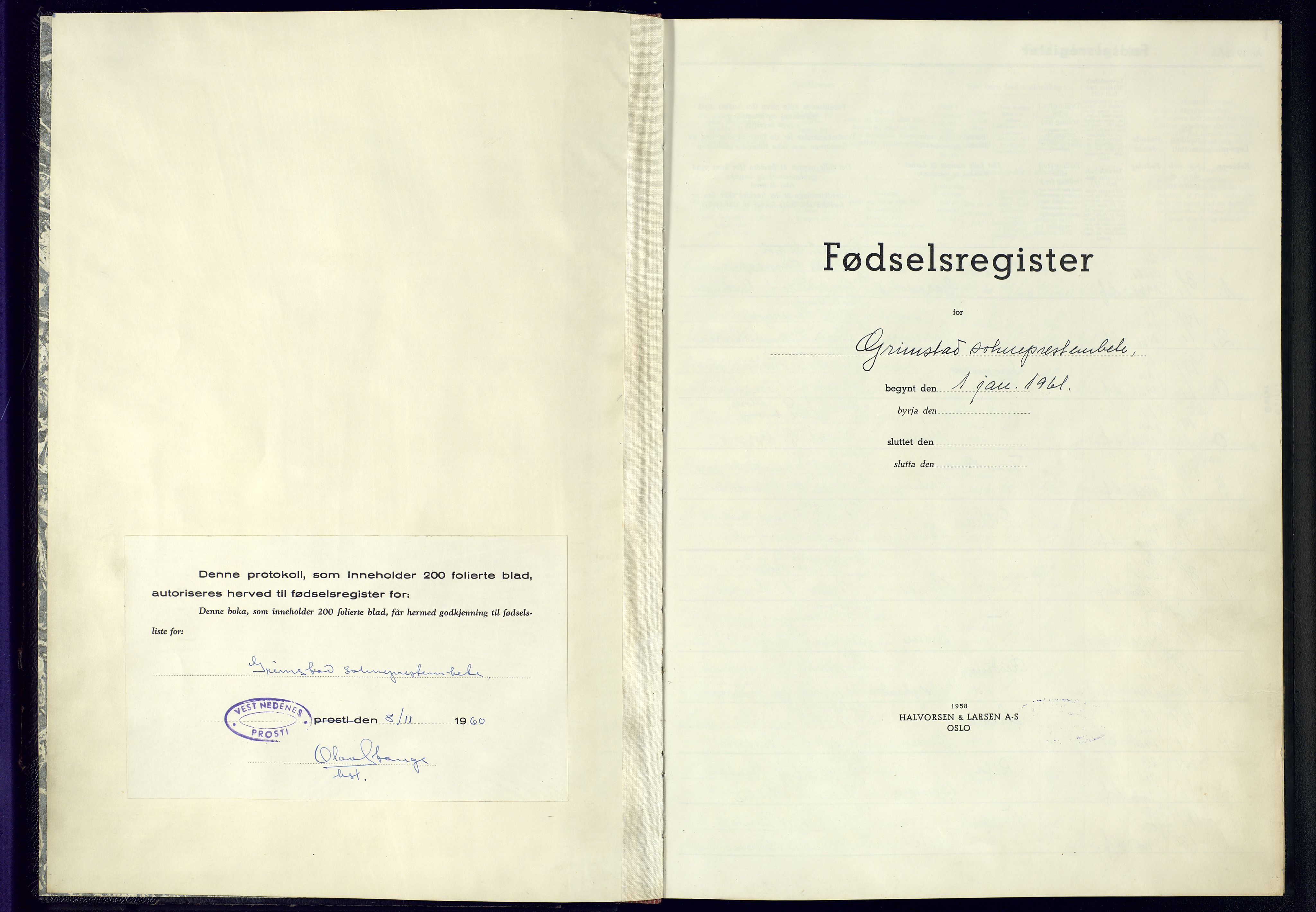 Grimstad sokneprestkontor, AV/SAK-1111-0017/J/Ja/L0002: Birth register no. 2, 1961-1982