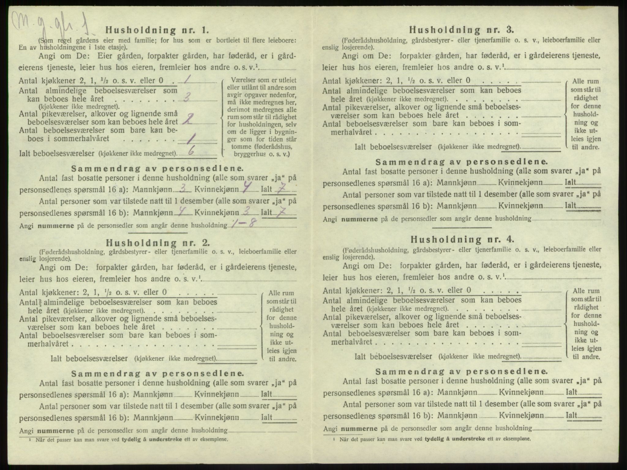 SAB, 1920 census for Gaular, 1920, p. 479