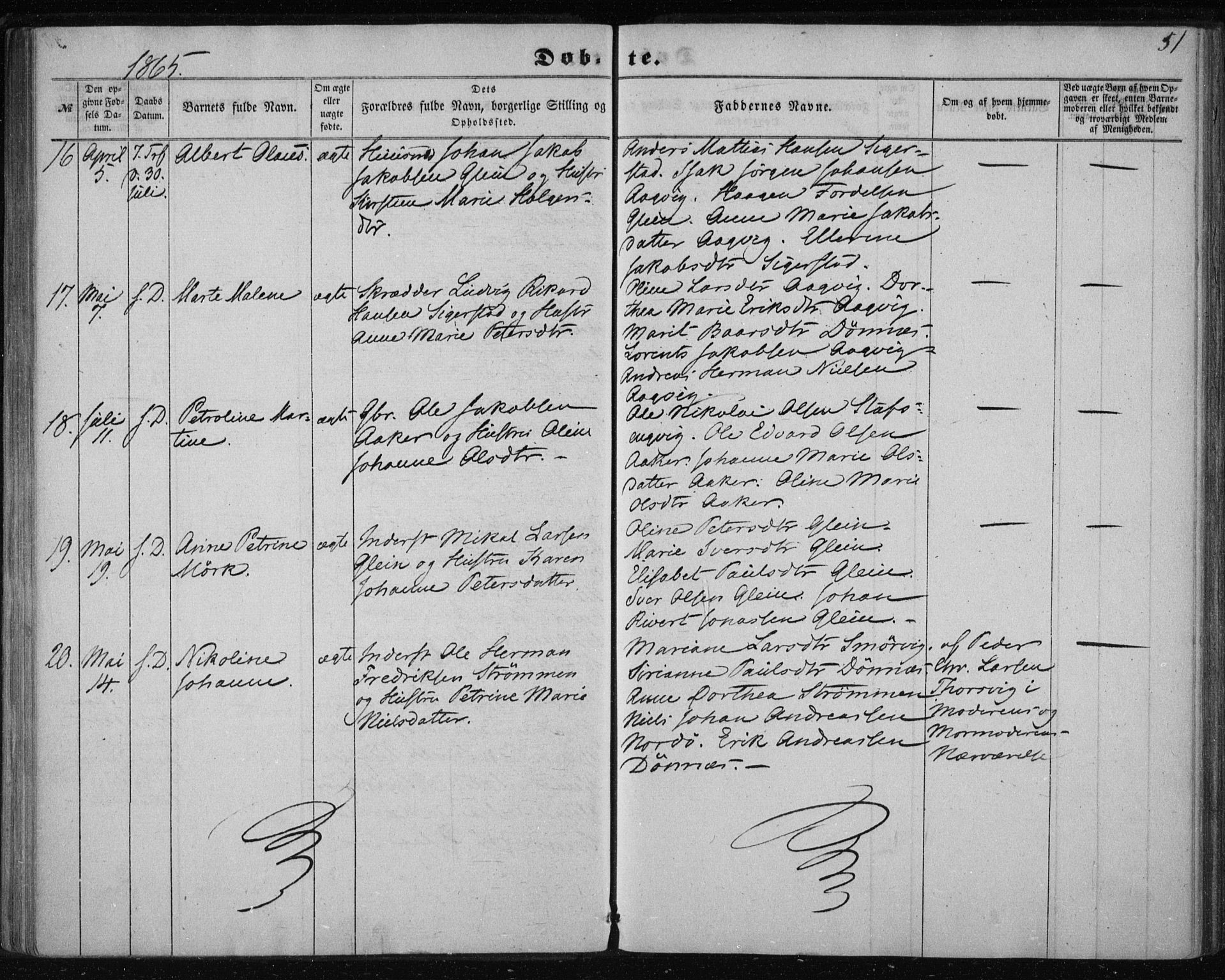 Ministerialprotokoller, klokkerbøker og fødselsregistre - Nordland, AV/SAT-A-1459/835/L0523: Parish register (official) no. 835A01, 1855-1865, p. 51