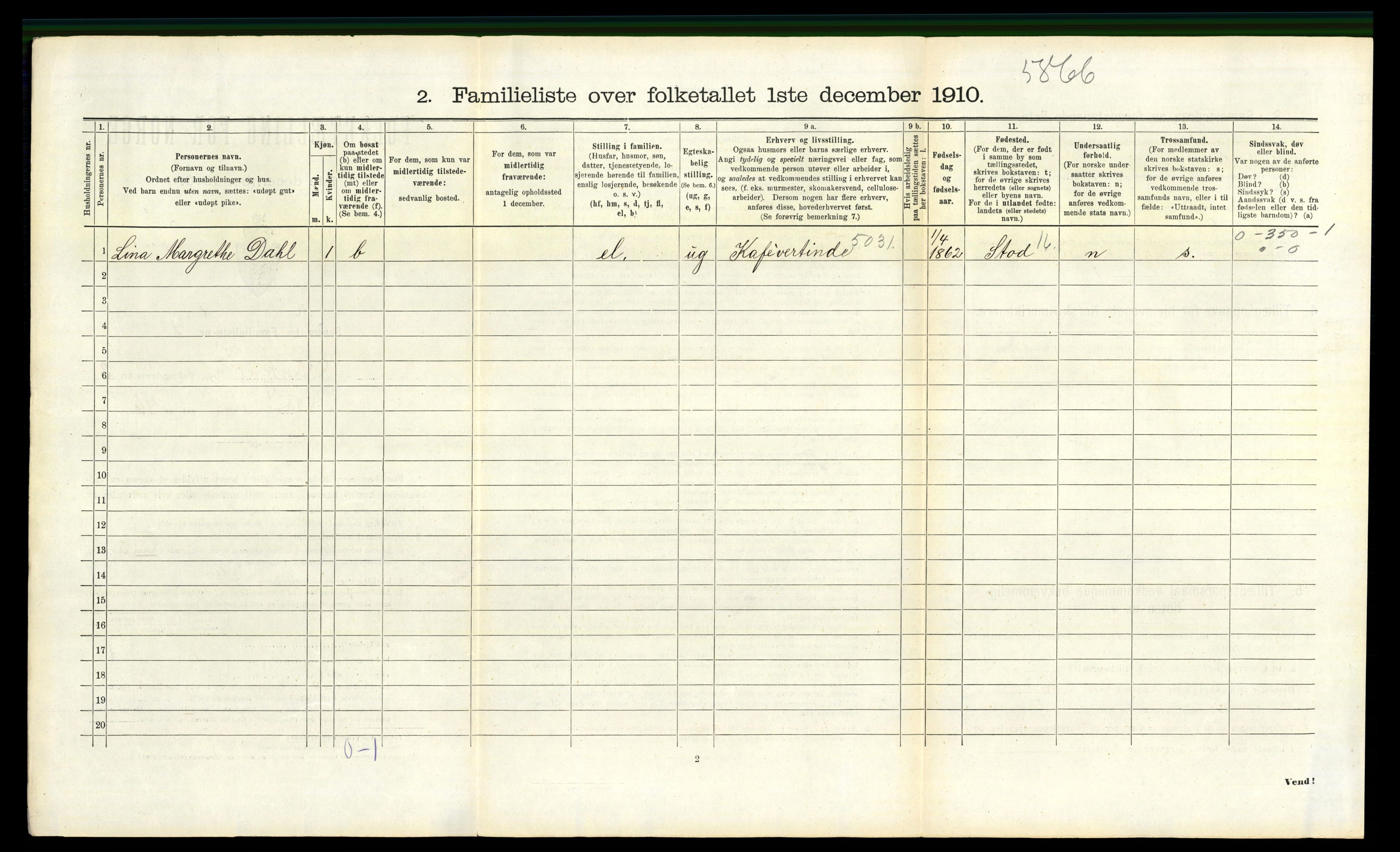 RA, 1910 census for Steinkjer, 1910, p. 703