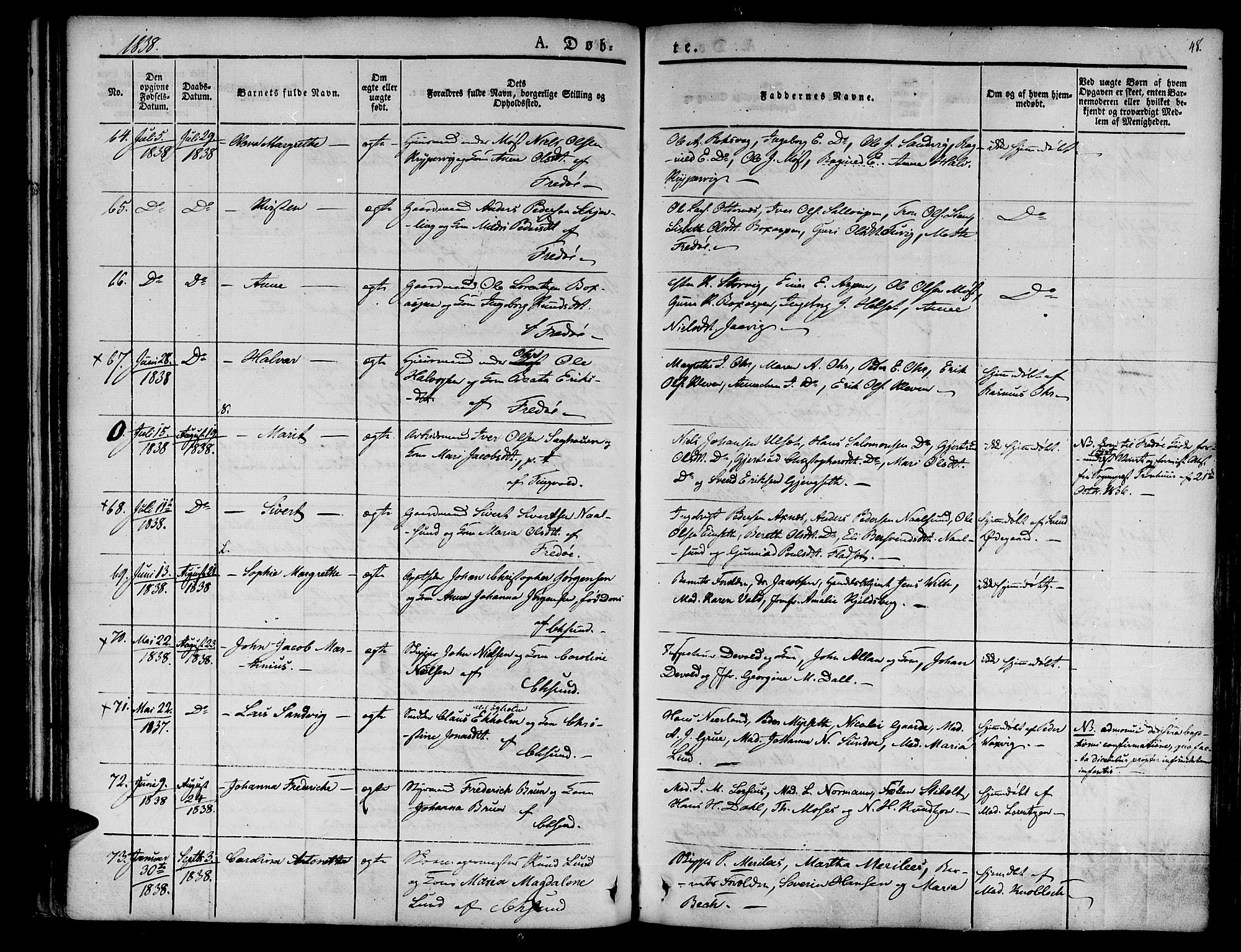 Ministerialprotokoller, klokkerbøker og fødselsregistre - Møre og Romsdal, AV/SAT-A-1454/572/L0843: Parish register (official) no. 572A06, 1832-1842, p. 48