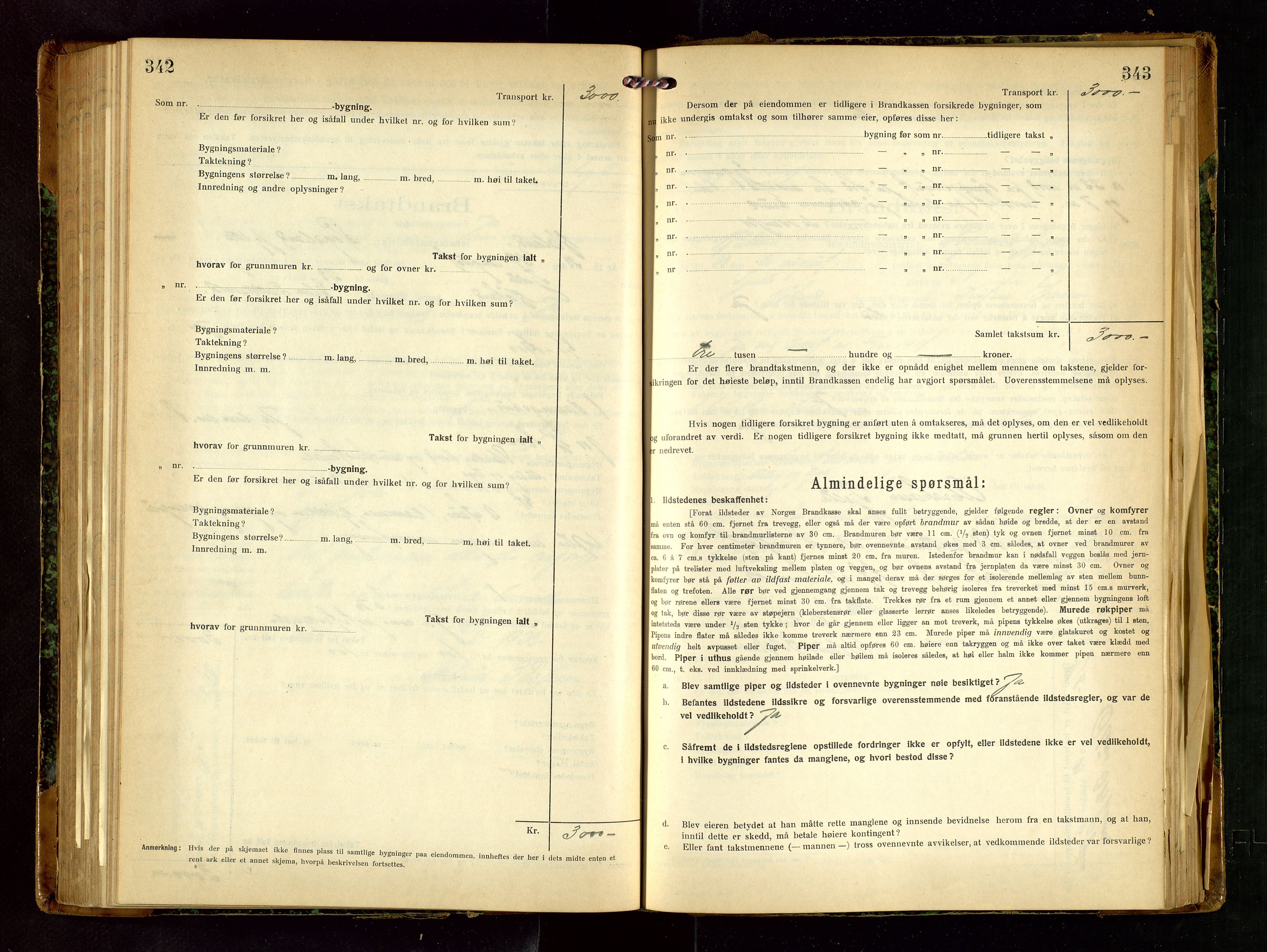 Håland lensmannskontor, AV/SAST-A-100100/Gob/L0007: Branntakstprotokoll - skjematakst. Register i boken., 1920-1925, p. 342-343