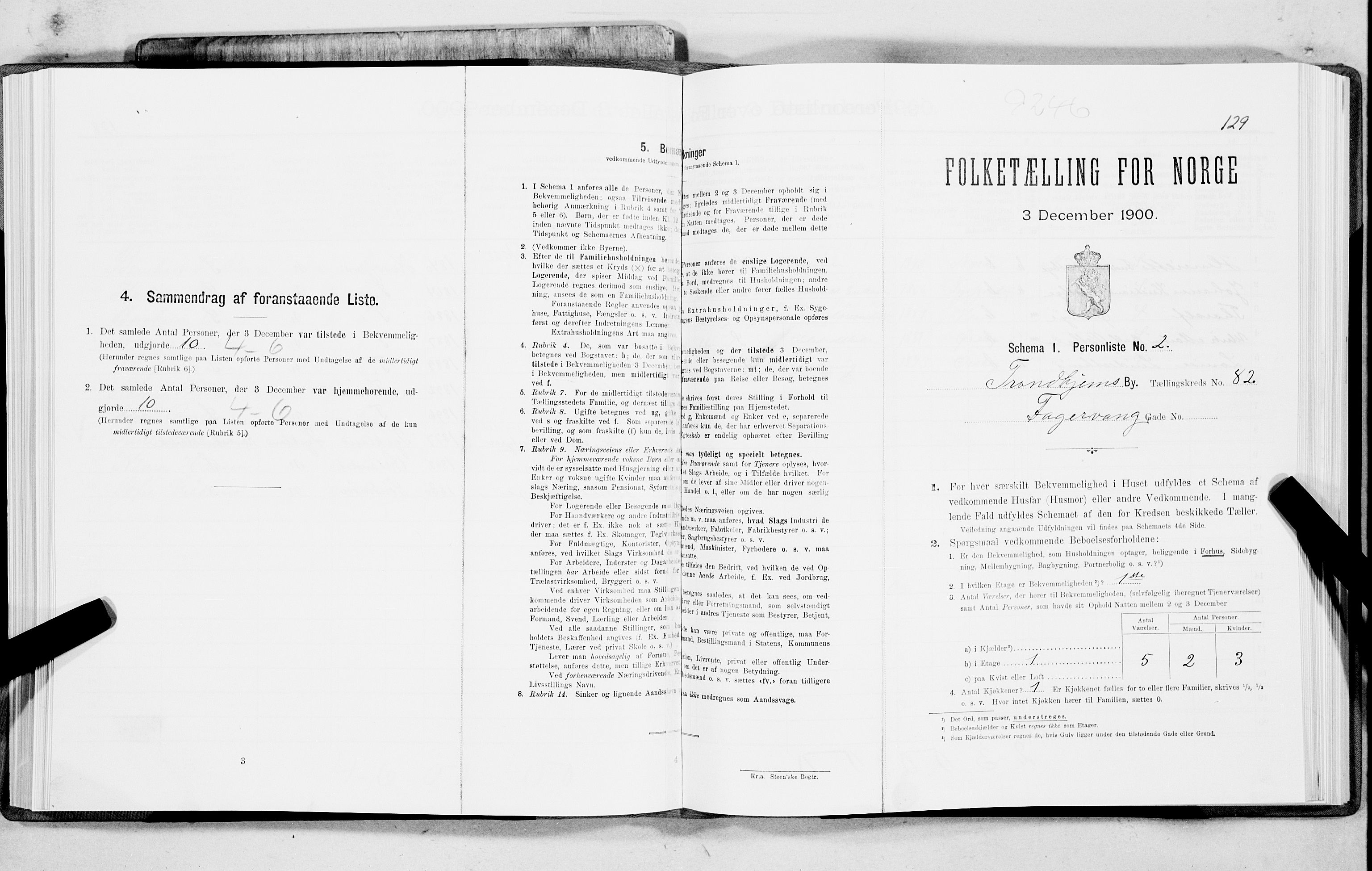 SAT, 1900 census for Trondheim, 1900, p. 16699