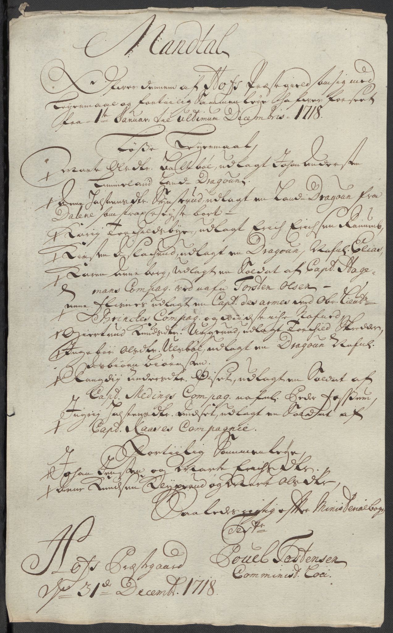 Rentekammeret inntil 1814, Reviderte regnskaper, Fogderegnskap, AV/RA-EA-4092/R13/L0857: Fogderegnskap Solør, Odal og Østerdal, 1718, p. 177