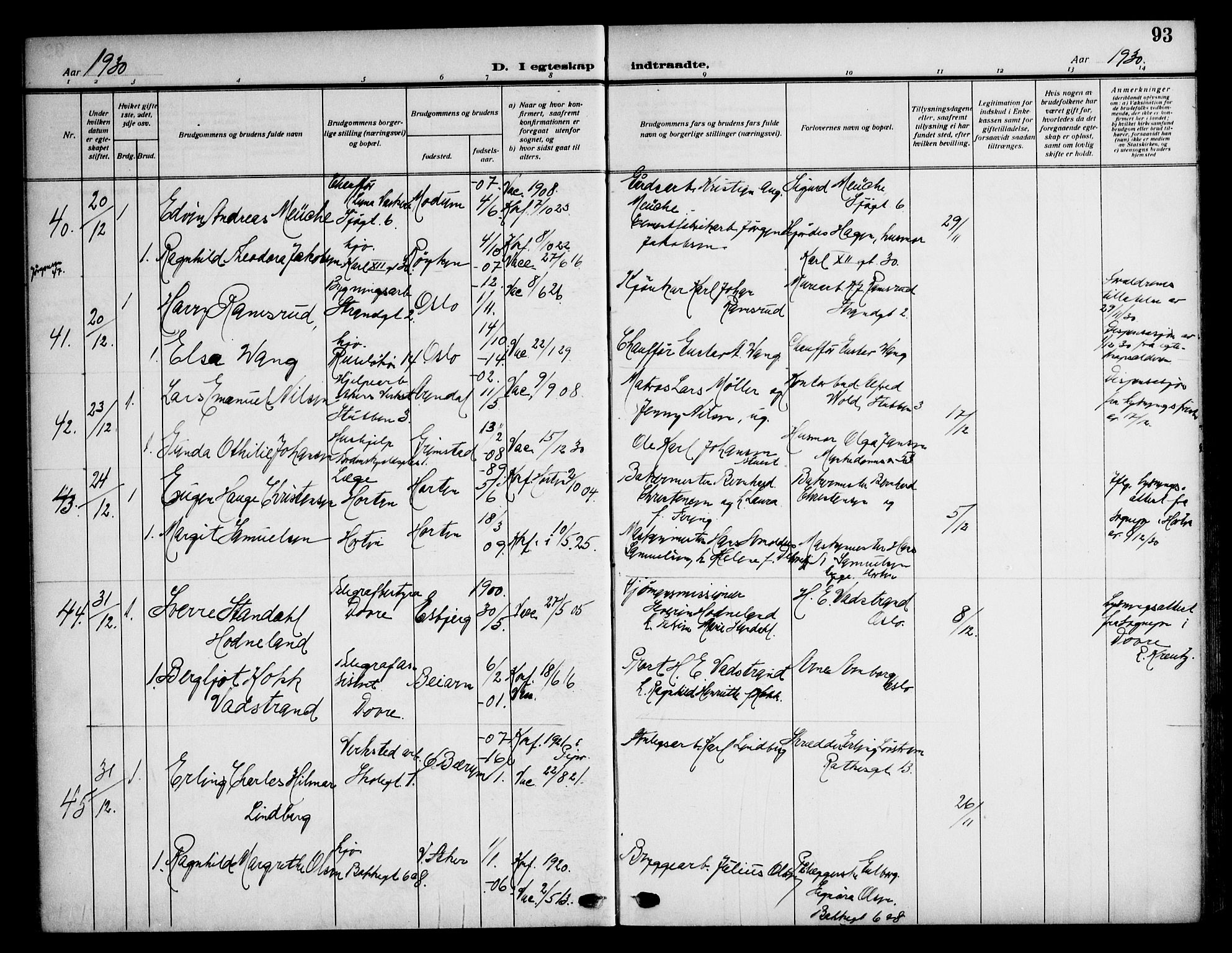 Piperviken prestekontor Kirkebøker, AV/SAO-A-10874/F/L0002: Parish register (official) no. 2, 1911-1952, p. 93