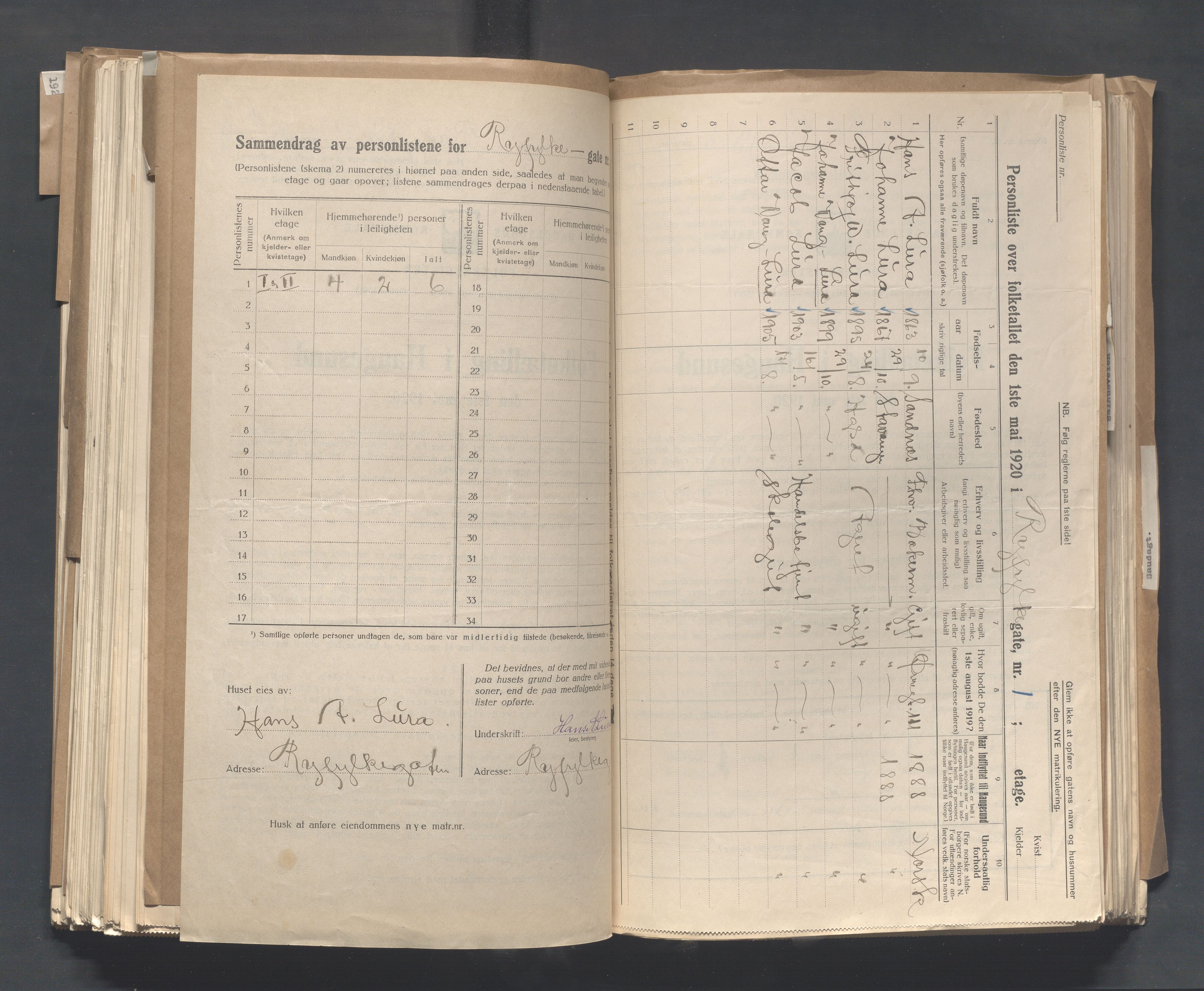 IKAR, Local census 1.5.1920 for Haugesund, 1920, p. 3232