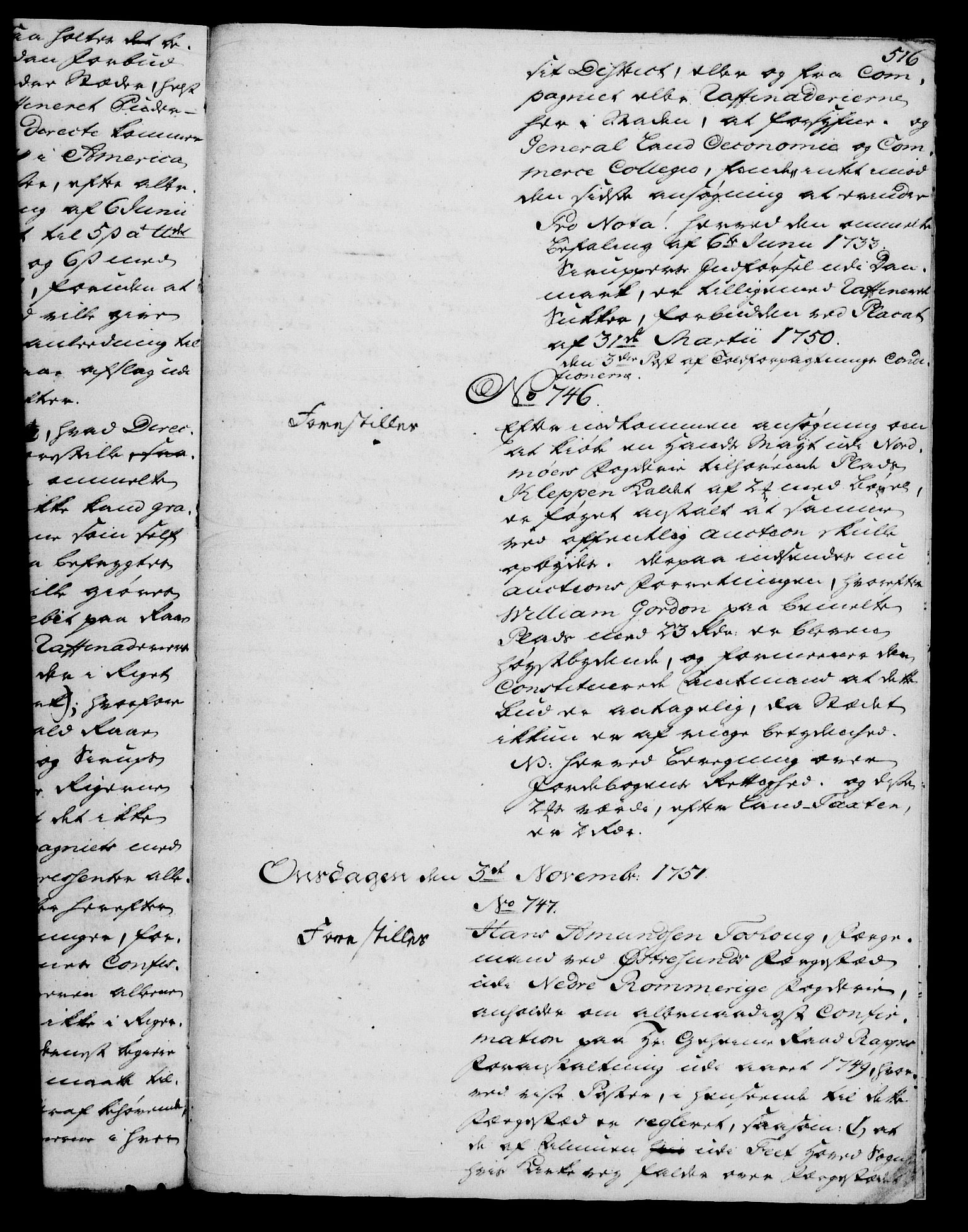 Rentekammeret, Kammerkanselliet, RA/EA-3111/G/Gh/Gha/L0030: Norsk ekstraktmemorialprotokoll (merket RK 53.75), 1749-1751, p. 516