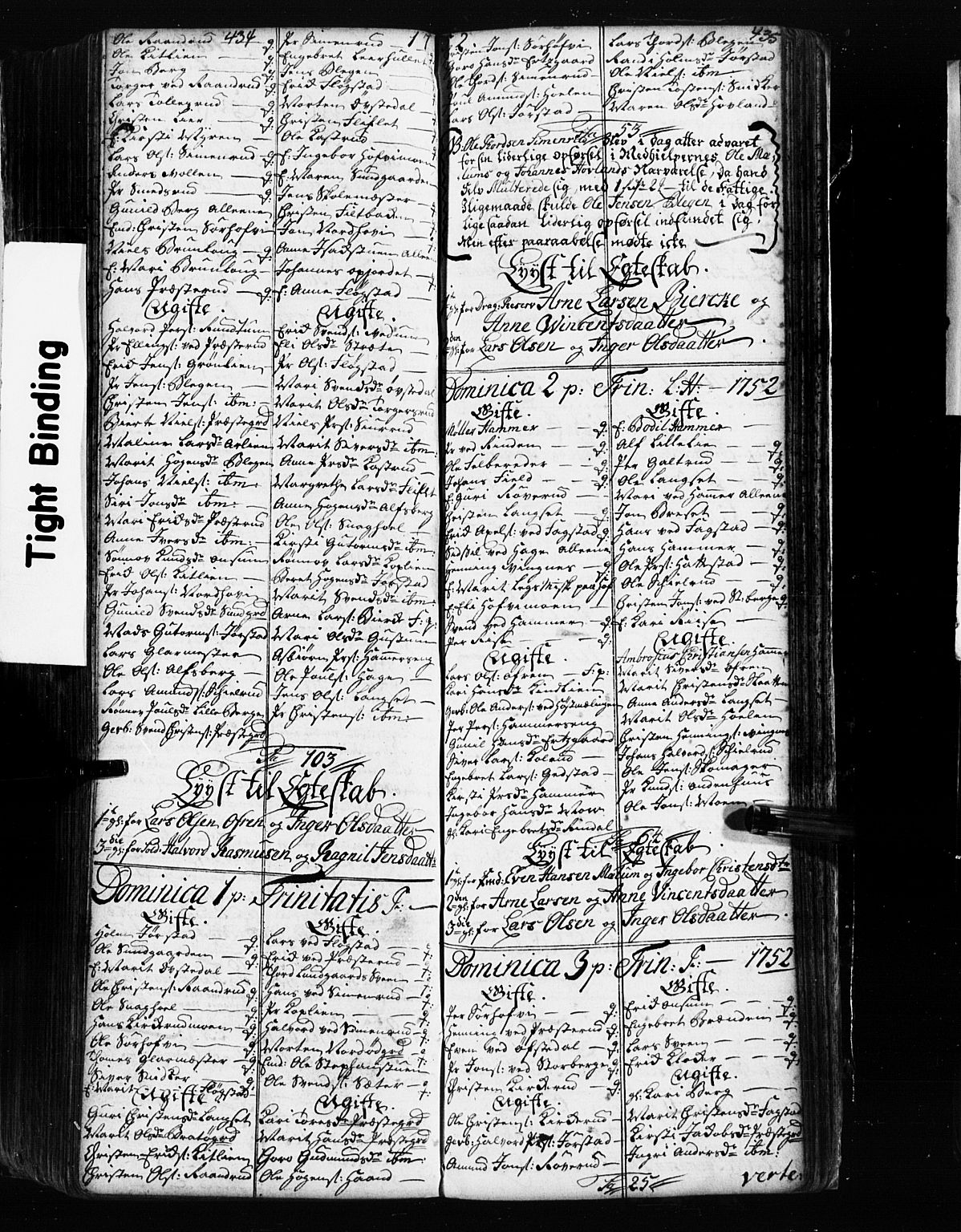 Fåberg prestekontor, SAH/PREST-086/H/Ha/Hab/L0002: Parish register (copy) no. 2, 1741-1756, p. 434-435