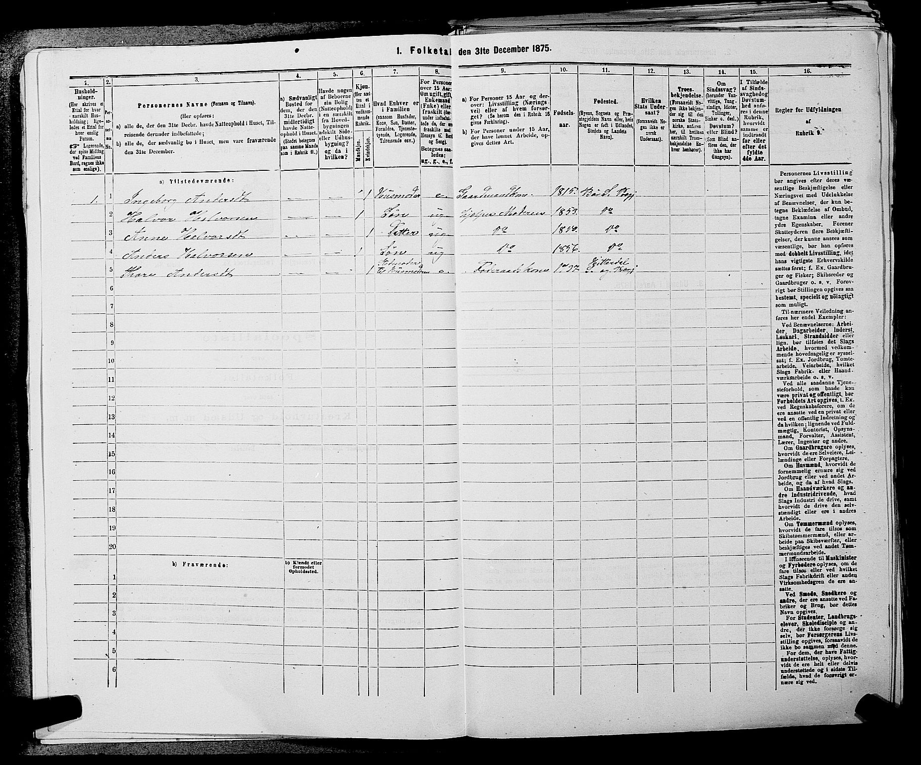 SAKO, 1875 census for 0821P Bø, 1875, p. 142