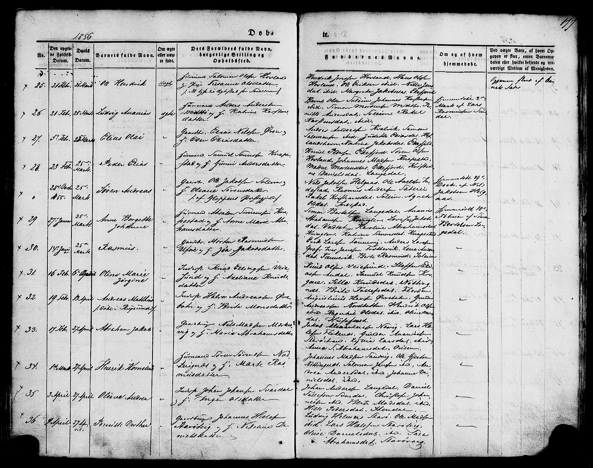 Kinn sokneprestembete, AV/SAB-A-80801/H/Haa/Haaa/L0005: Parish register (official) no. A 5, 1841-1857, p. 177